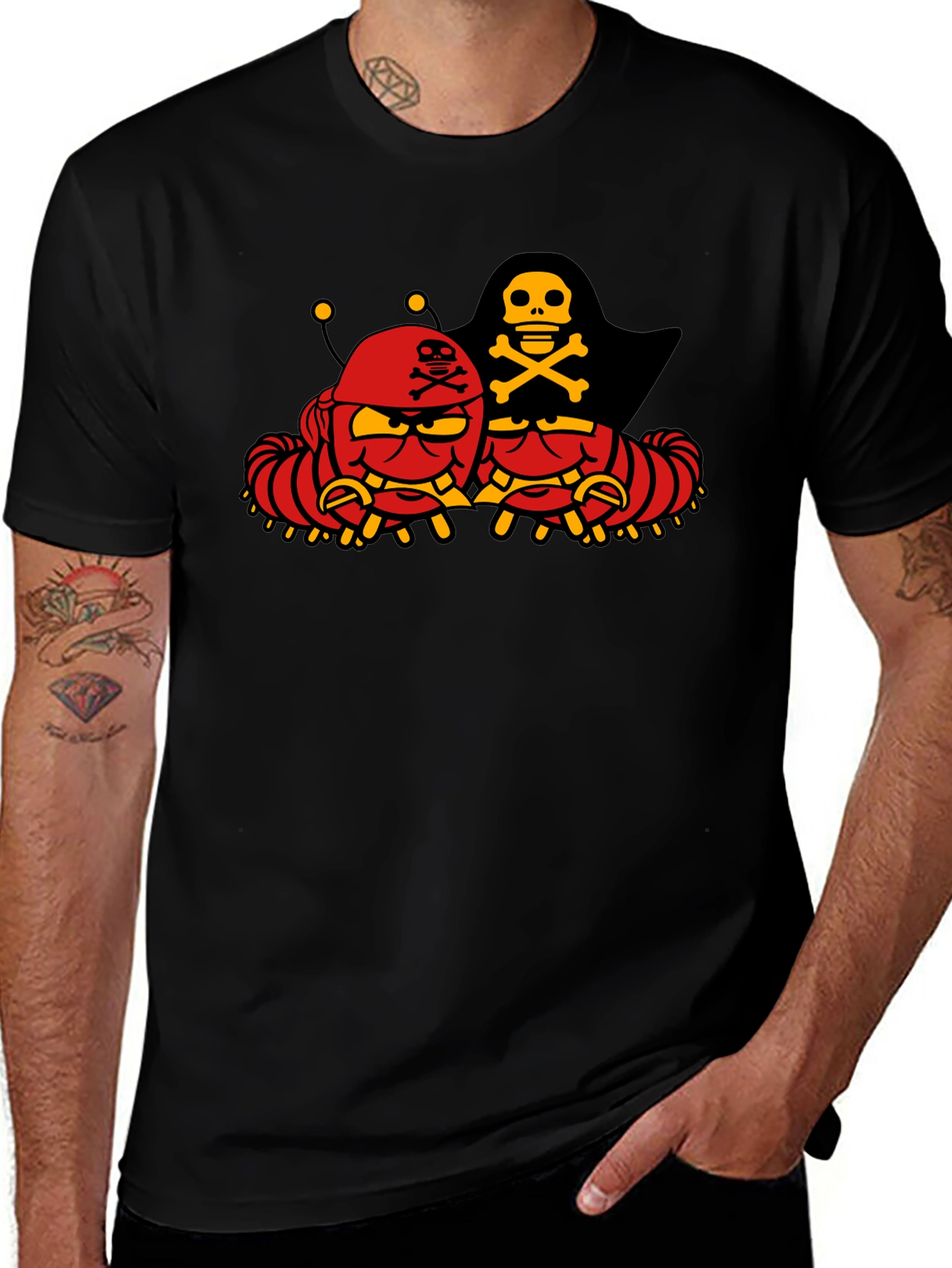 Pirate Caterpillar Black T-Shirt