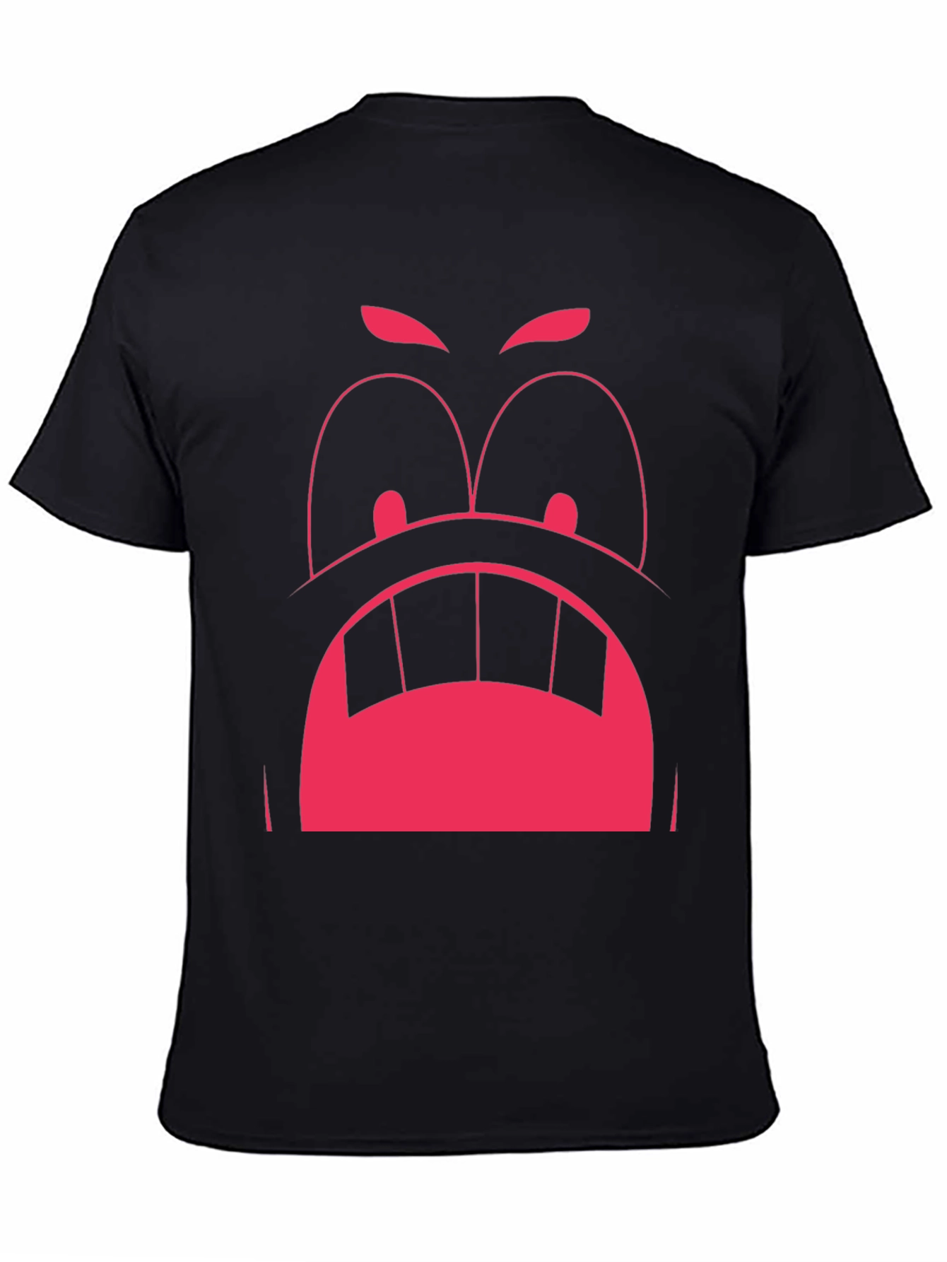 Funny Graphic Tee: Angry Face Design