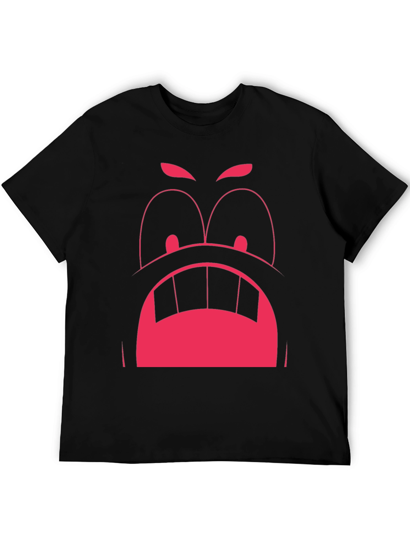 Funny Graphic Tee: Angry Face Design