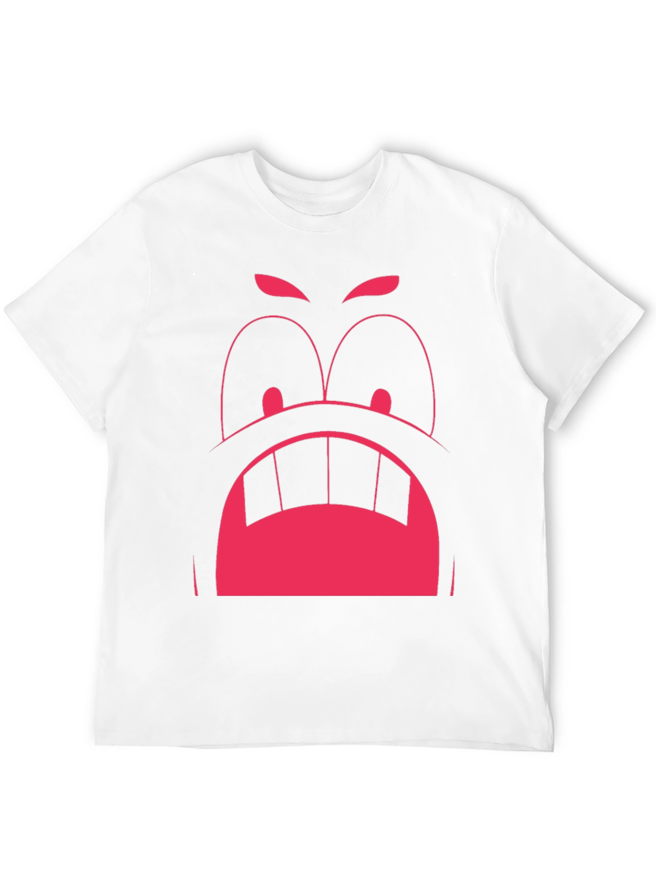 Funny Graphic Tee: Angry Face Design