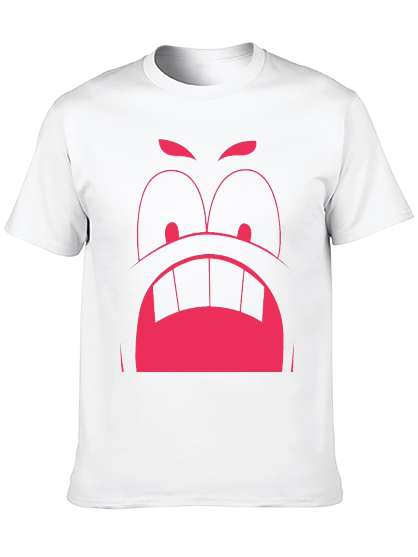 Funny Graphic Tee: Angry Face Design