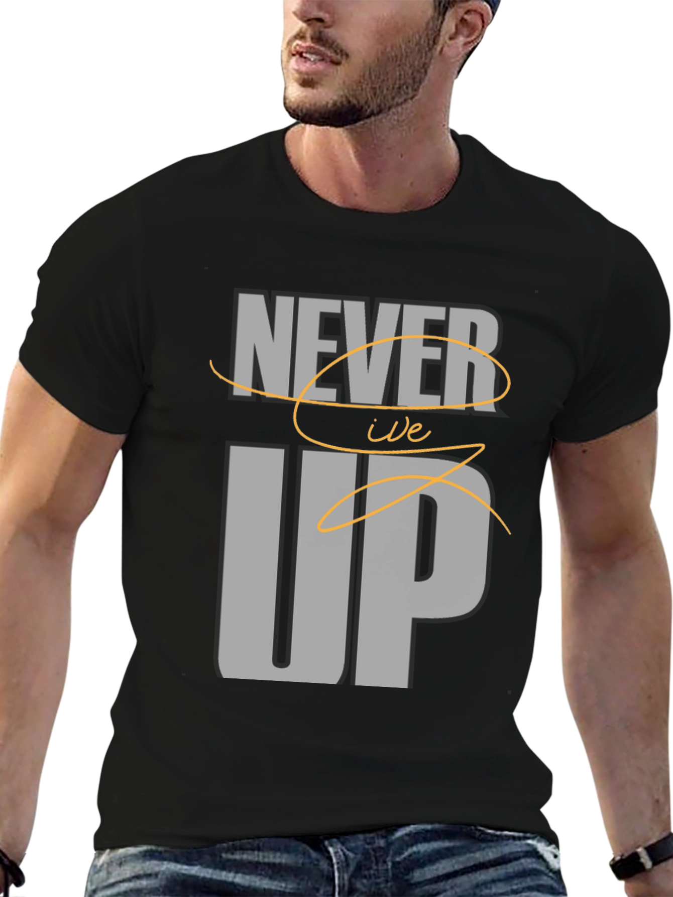 Never Give Up Graphic Tee - Motivational T-Shirt