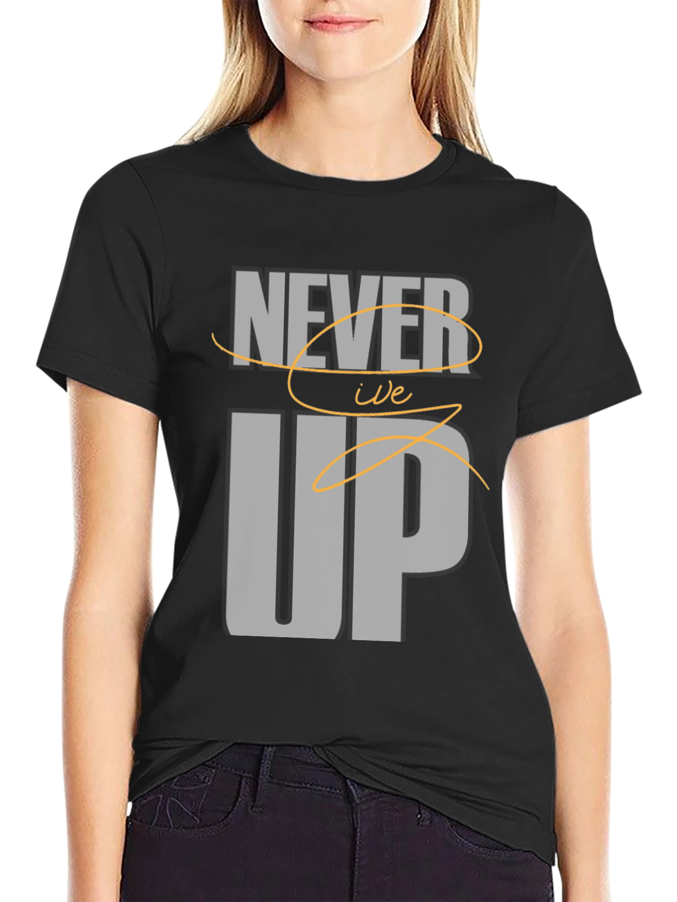 Never Give Up Graphic Tee - Motivational T-Shirt
