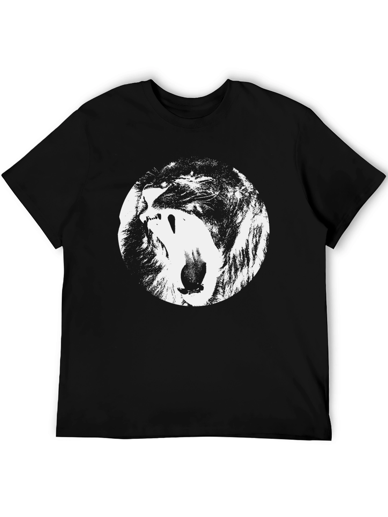 Lion Graphic Print Crew Neck T-Shirt