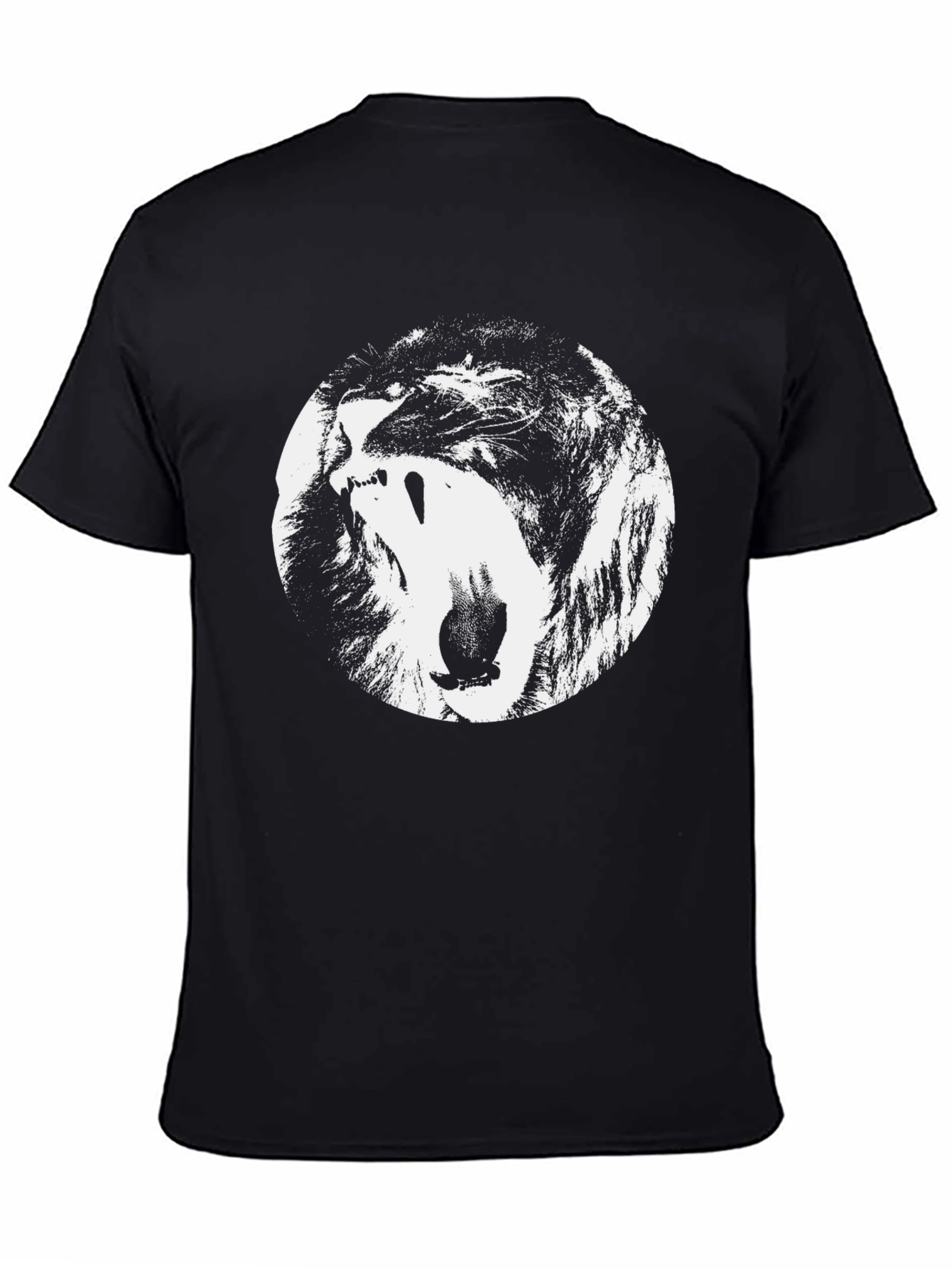 Lion Graphic Print Crew Neck T-Shirt
