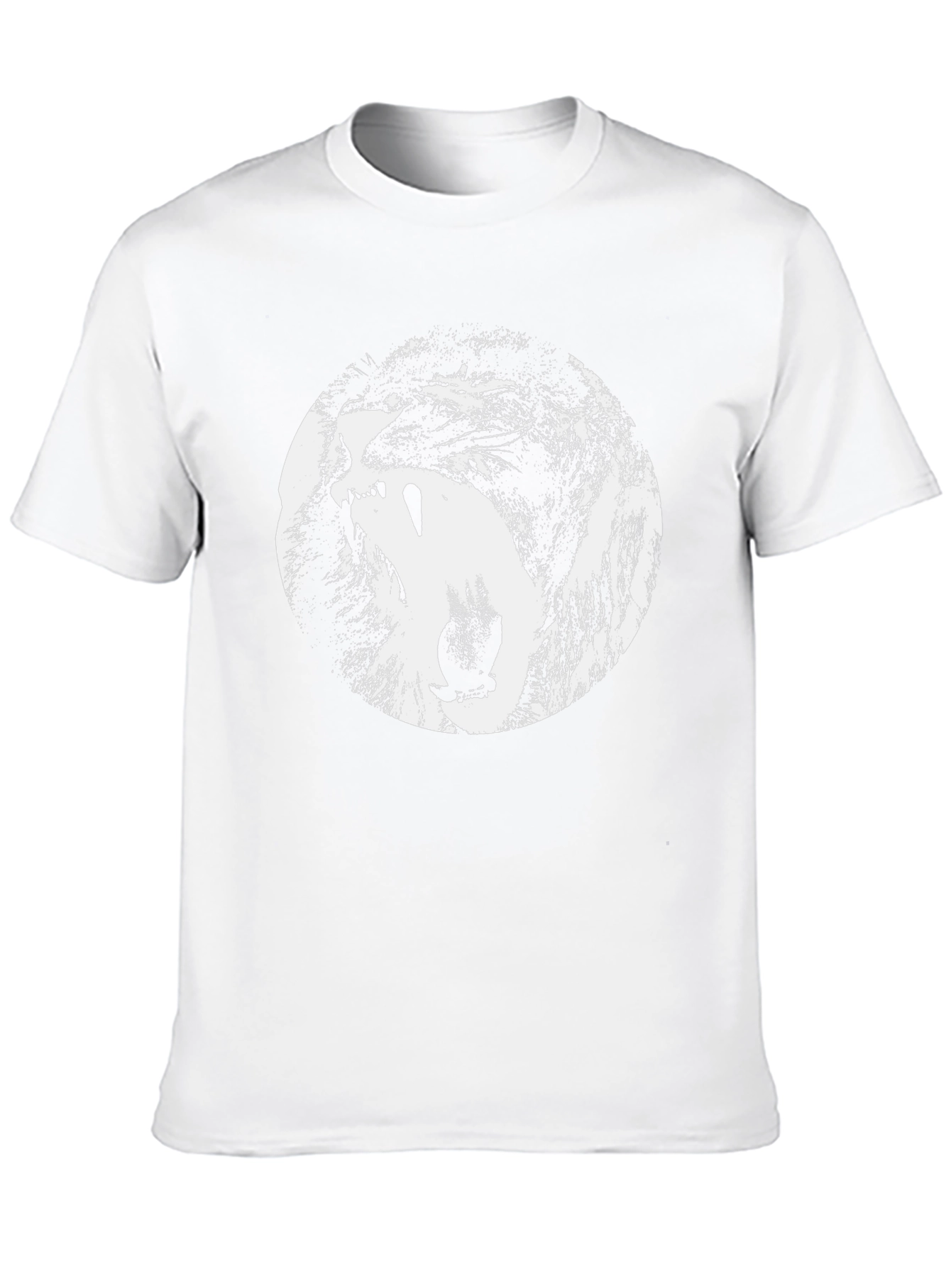 Lion Graphic Print Crew Neck T-Shirt