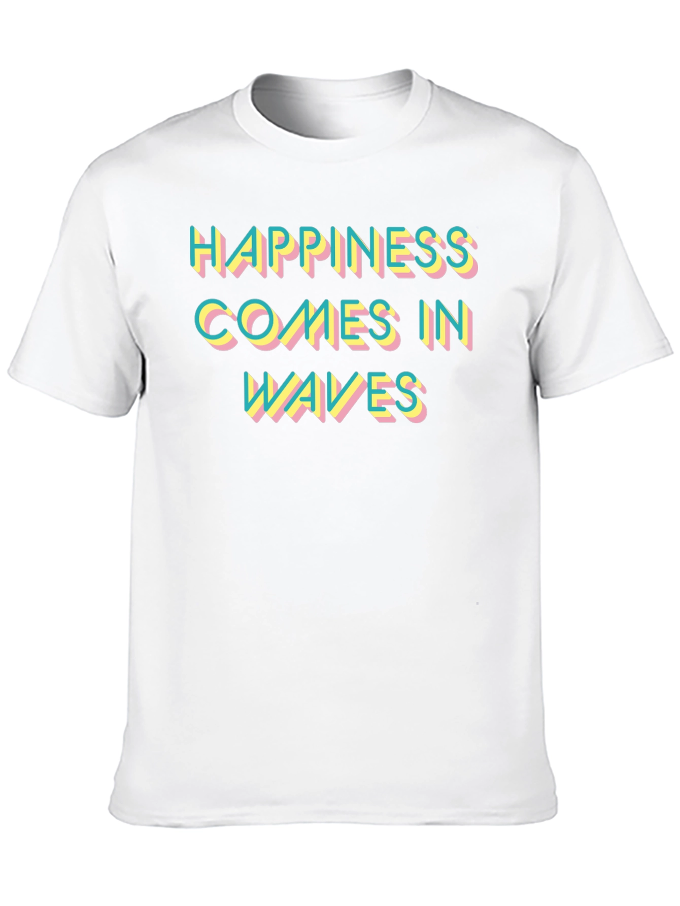 Happiness Comes in Waves Graphic Tee - Black