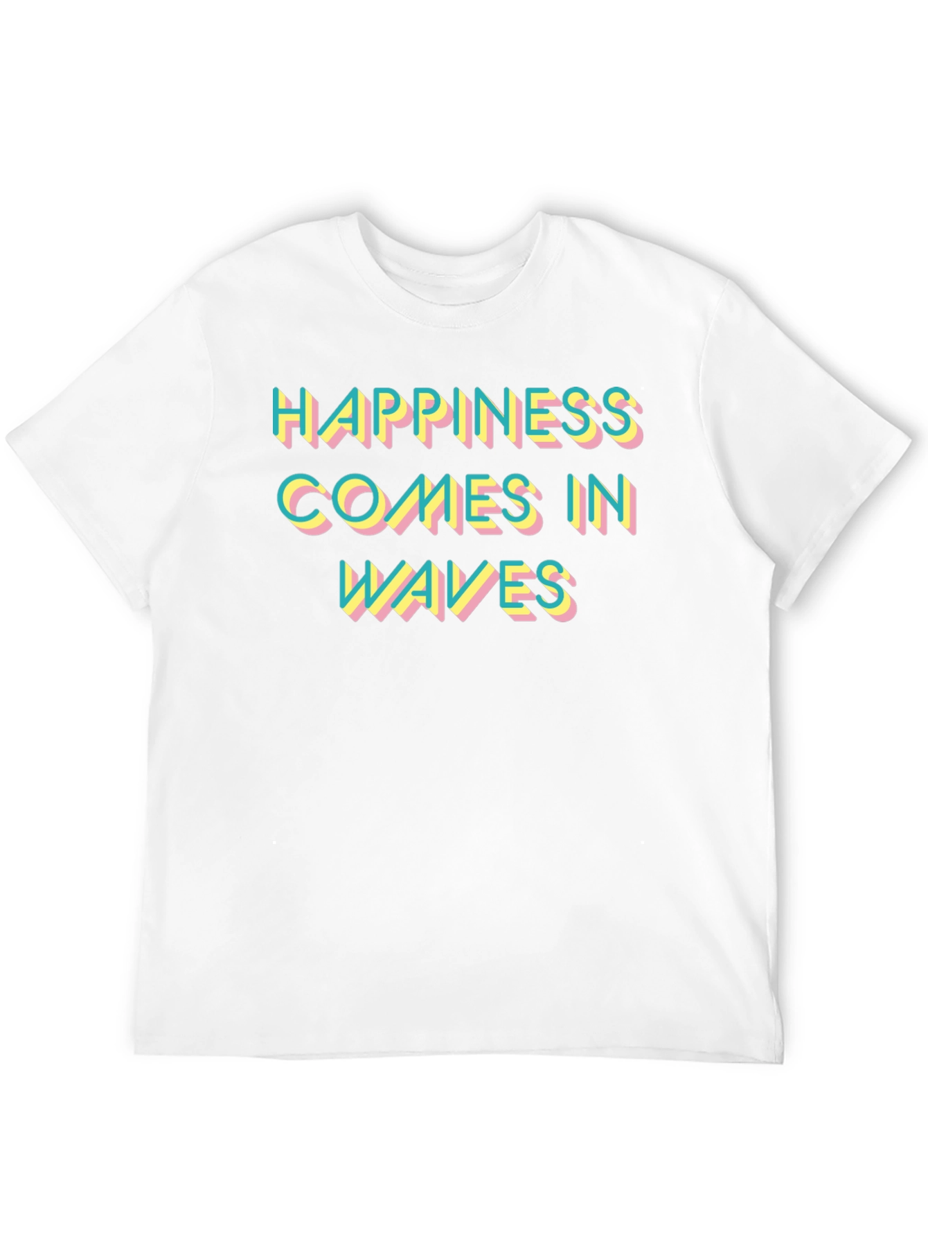 Happiness Comes in Waves Graphic Tee - Black