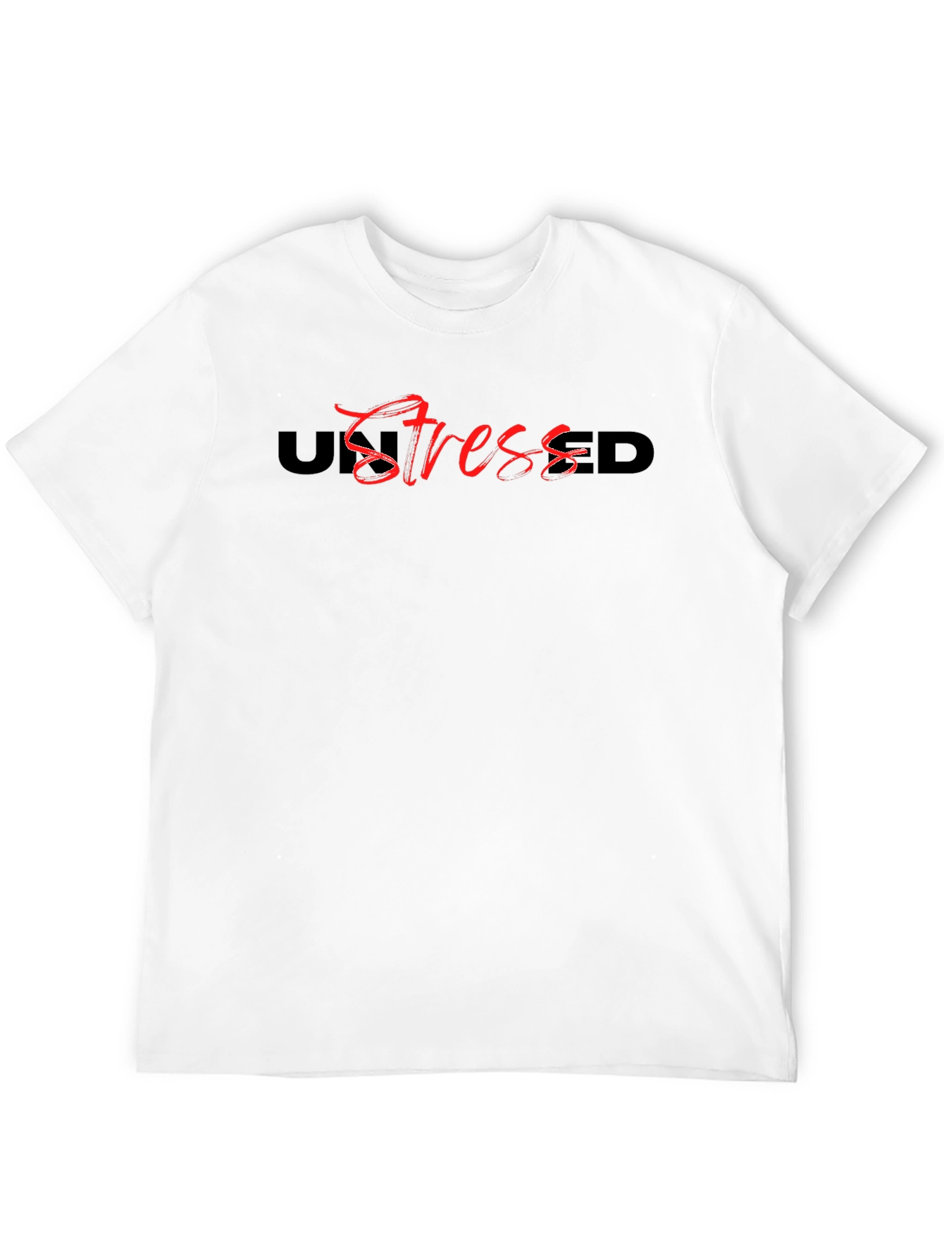 Unstressed Graphic Tee - Black Casual Cotton T-Shirt