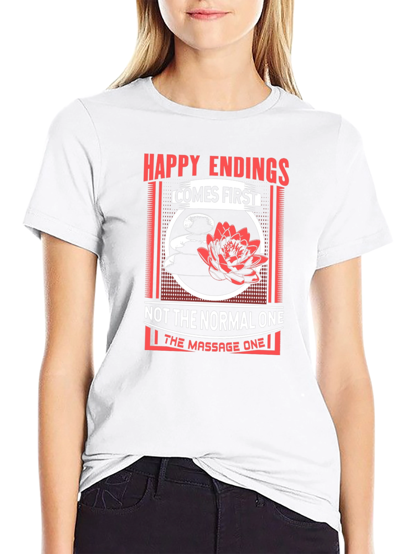 Happy Endings Massage Humor Graphic Tee