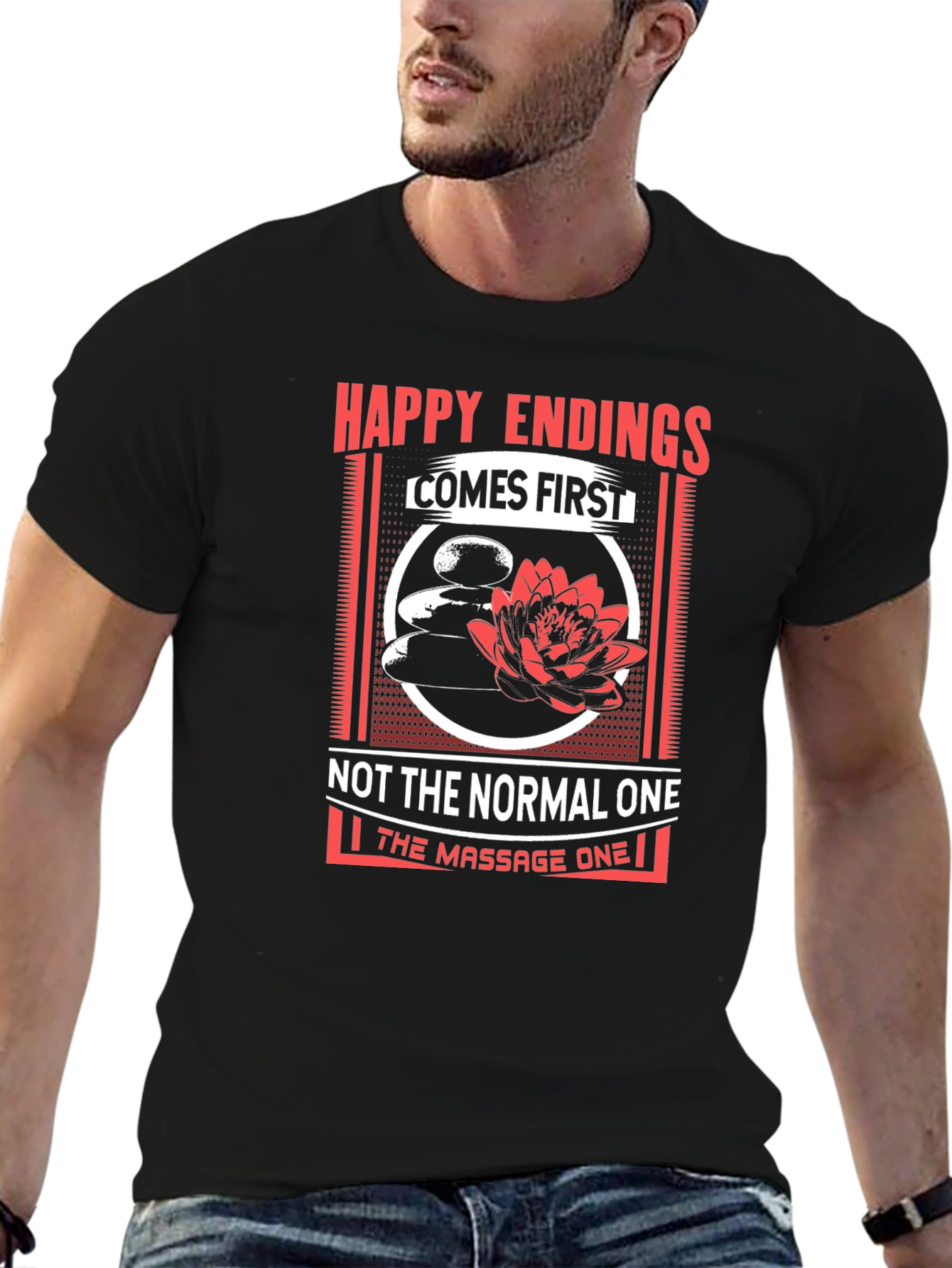 Happy Endings Massage Humor Graphic Tee