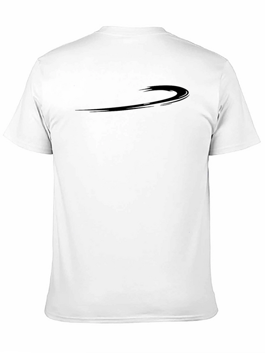 Mens Black Crew Neck Tee with Abstract Graphic