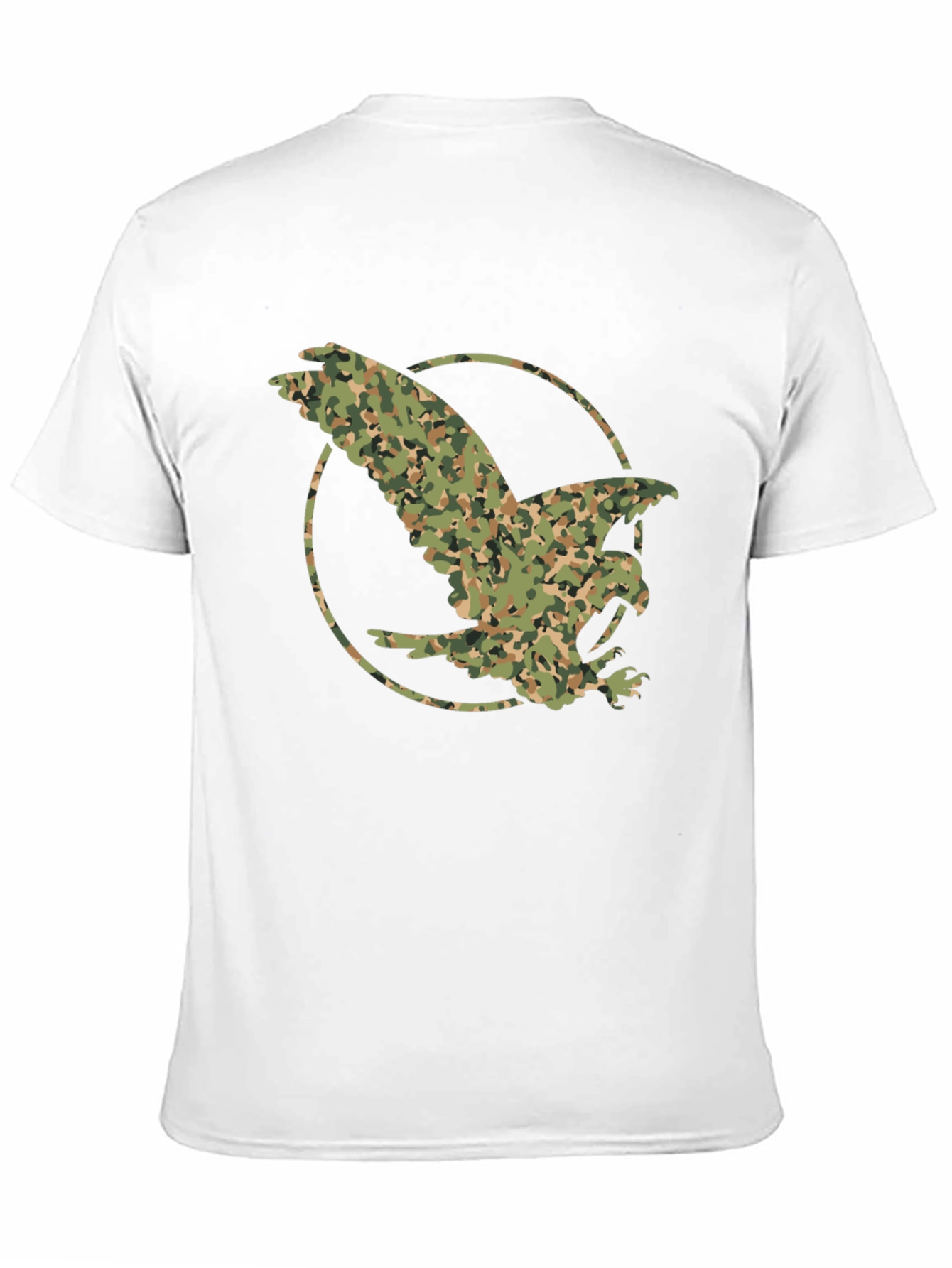 Camouflage Eagle Graphic Tee - Black