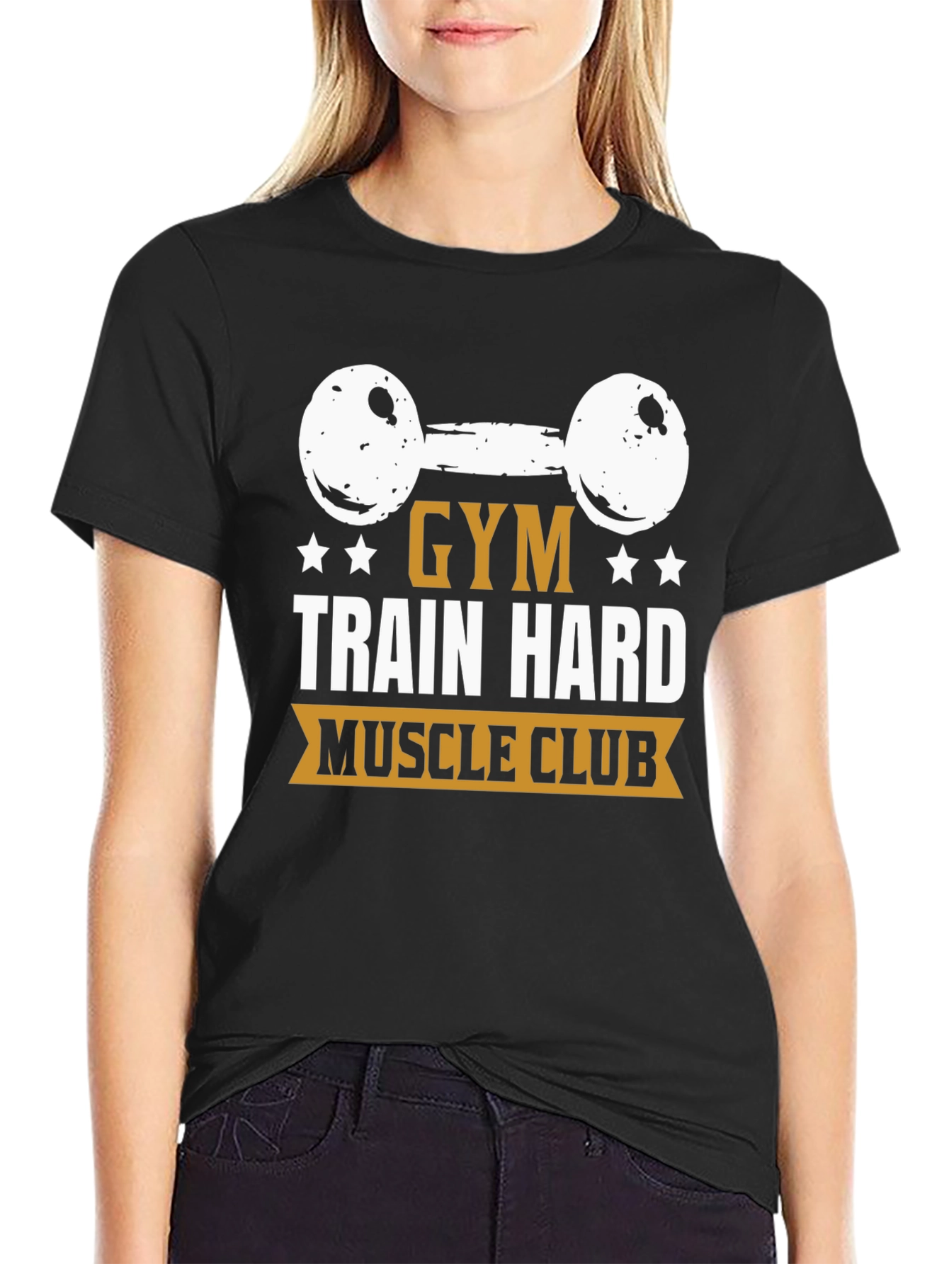 Gym Train Hard Muscle Club Black T-Shirt
