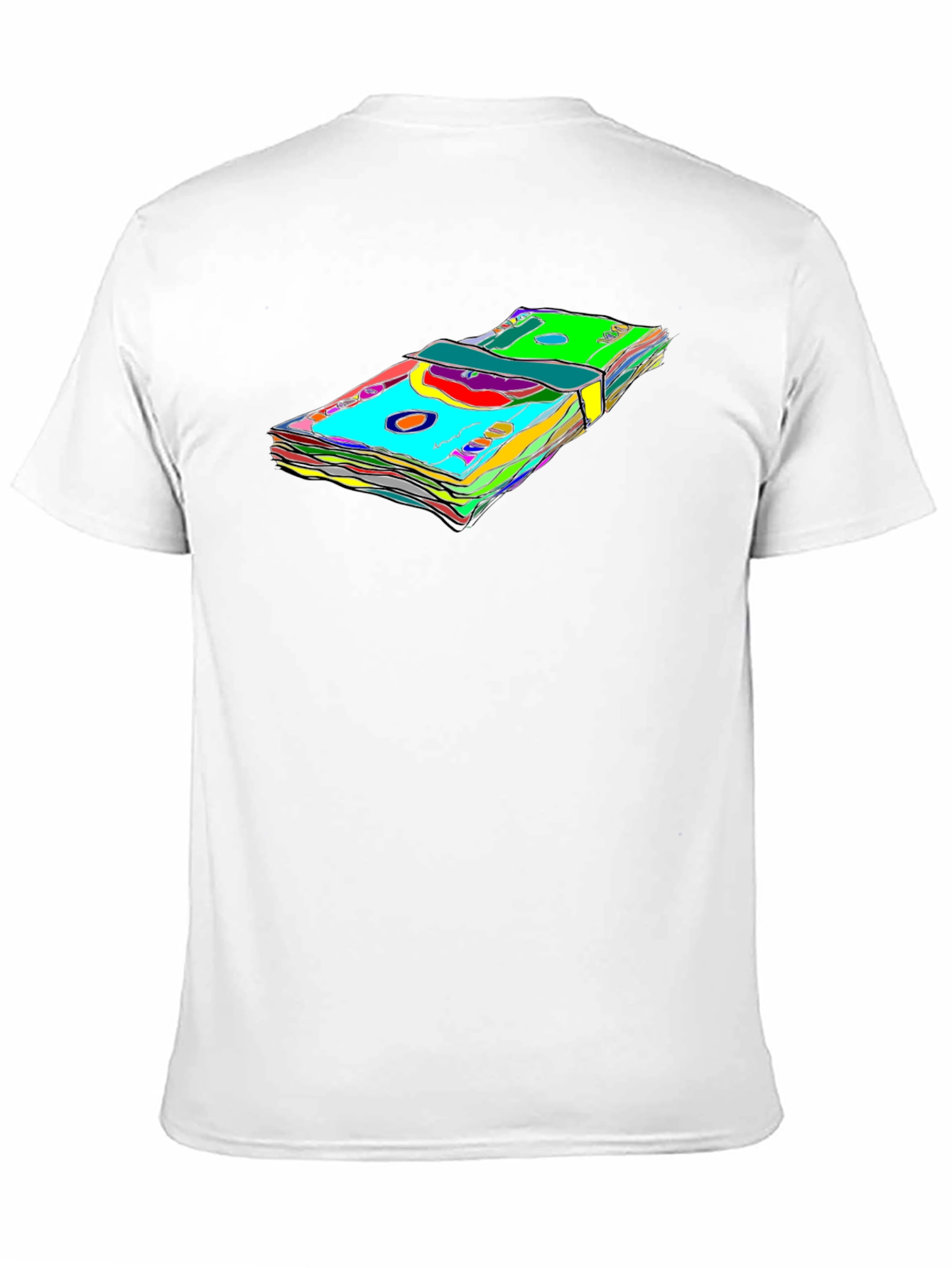 Vibrant Money Stack Graphic Tee - Black
