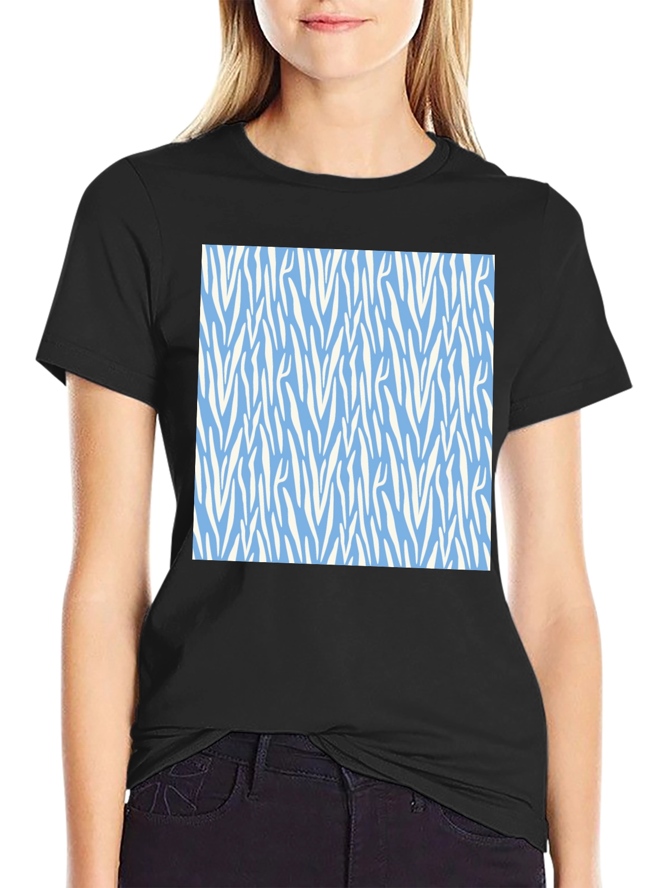 Zebra Stripe Patterned T-Shirt