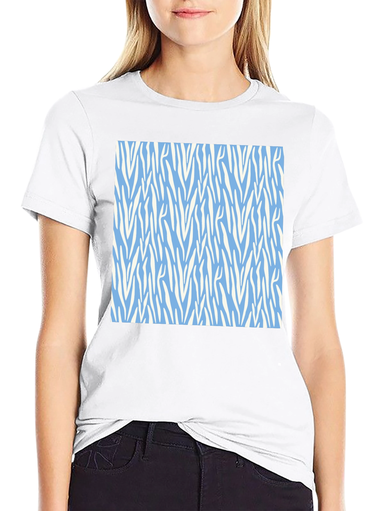 Zebra Stripe Patterned T-Shirt