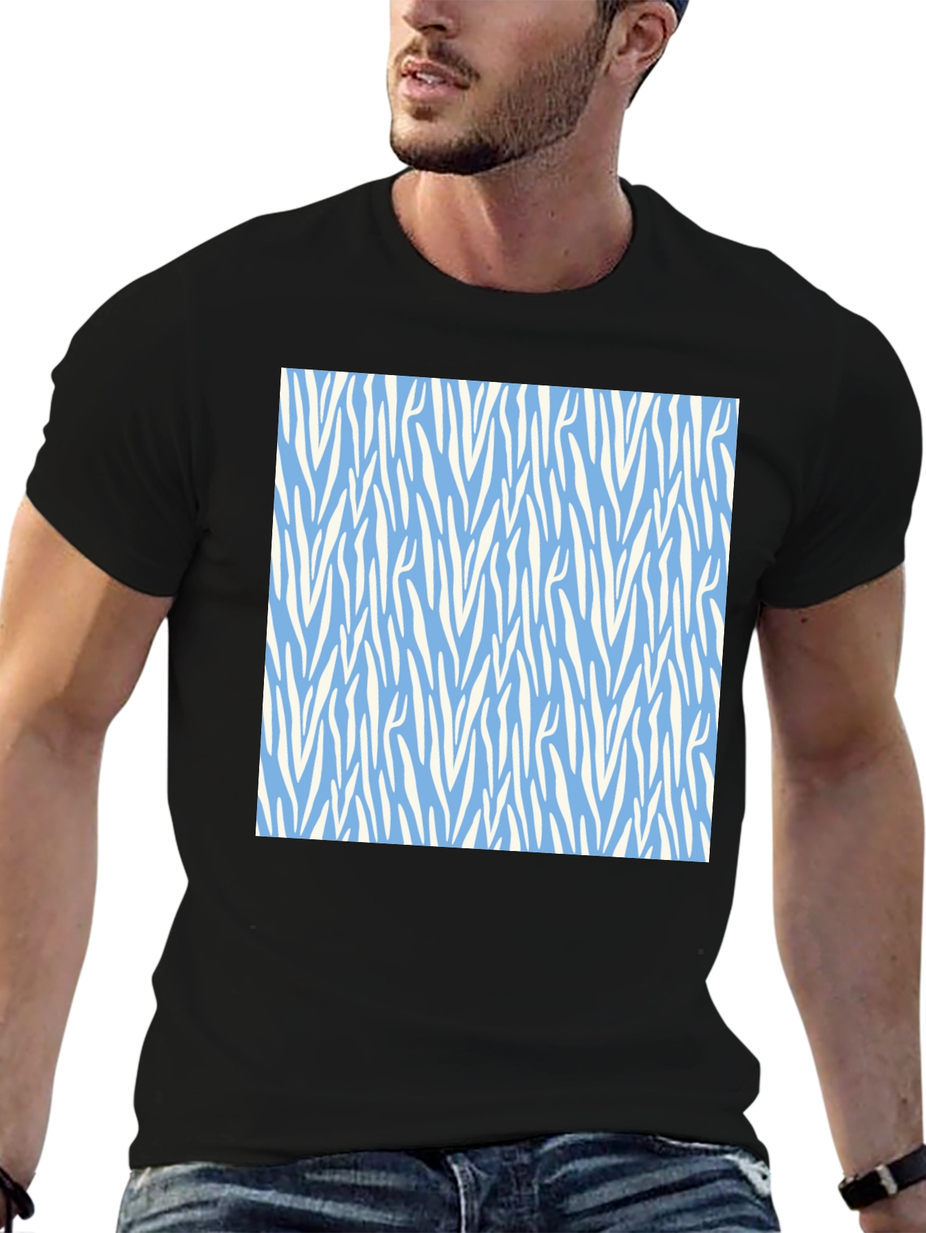 Zebra Stripe Patterned T-Shirt