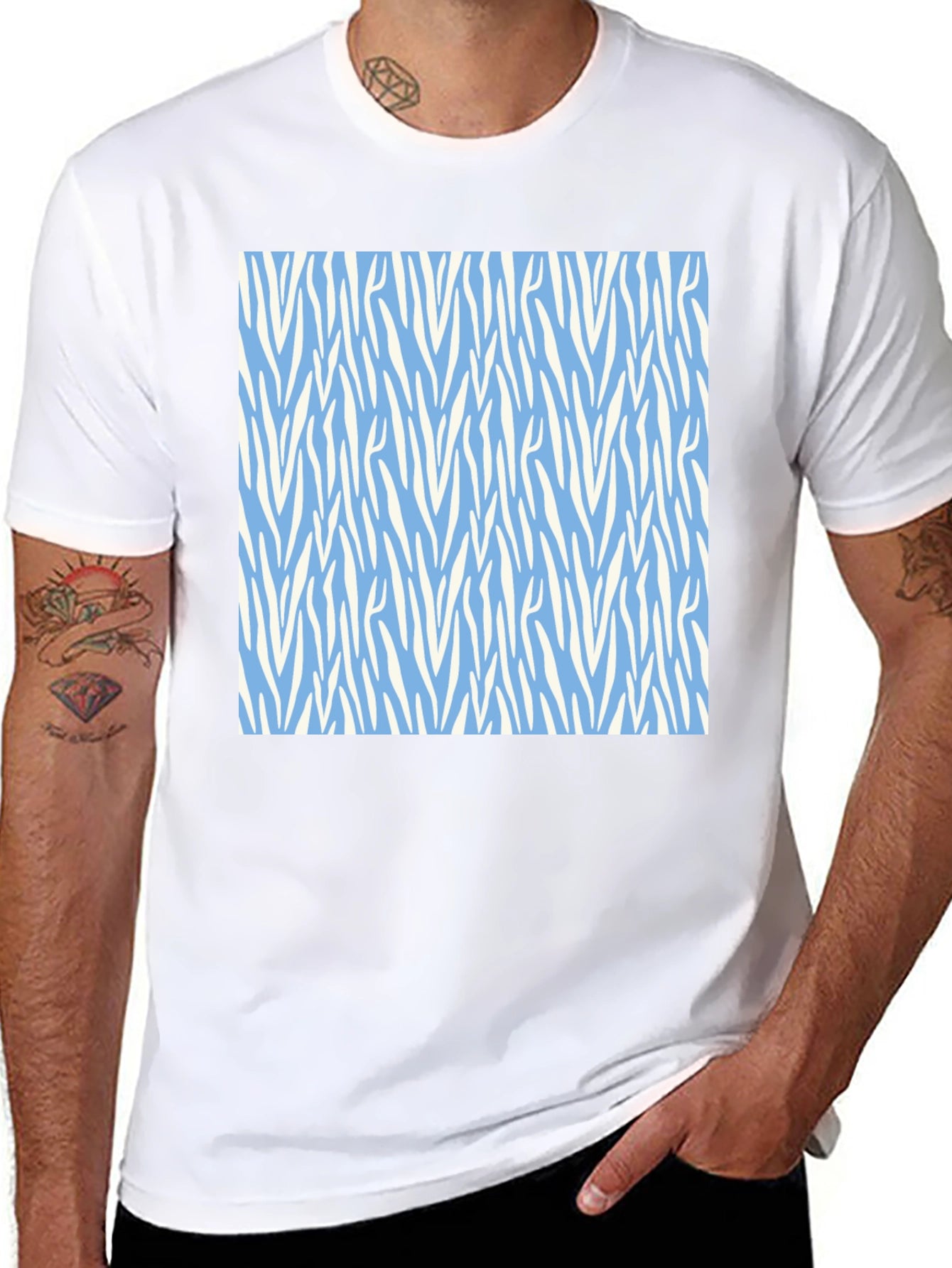 Zebra Stripe Patterned T-Shirt