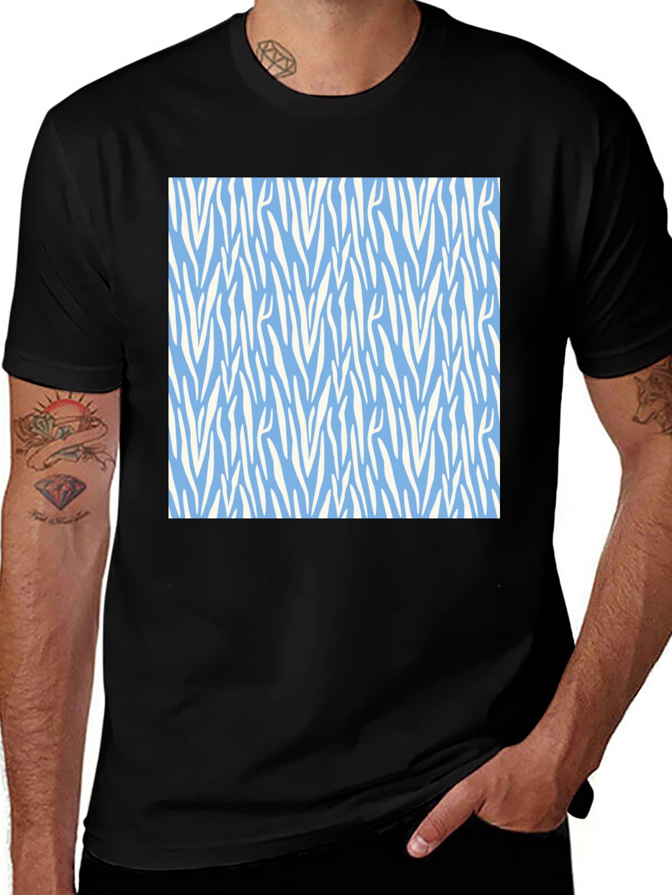 Zebra Stripe Patterned T-Shirt