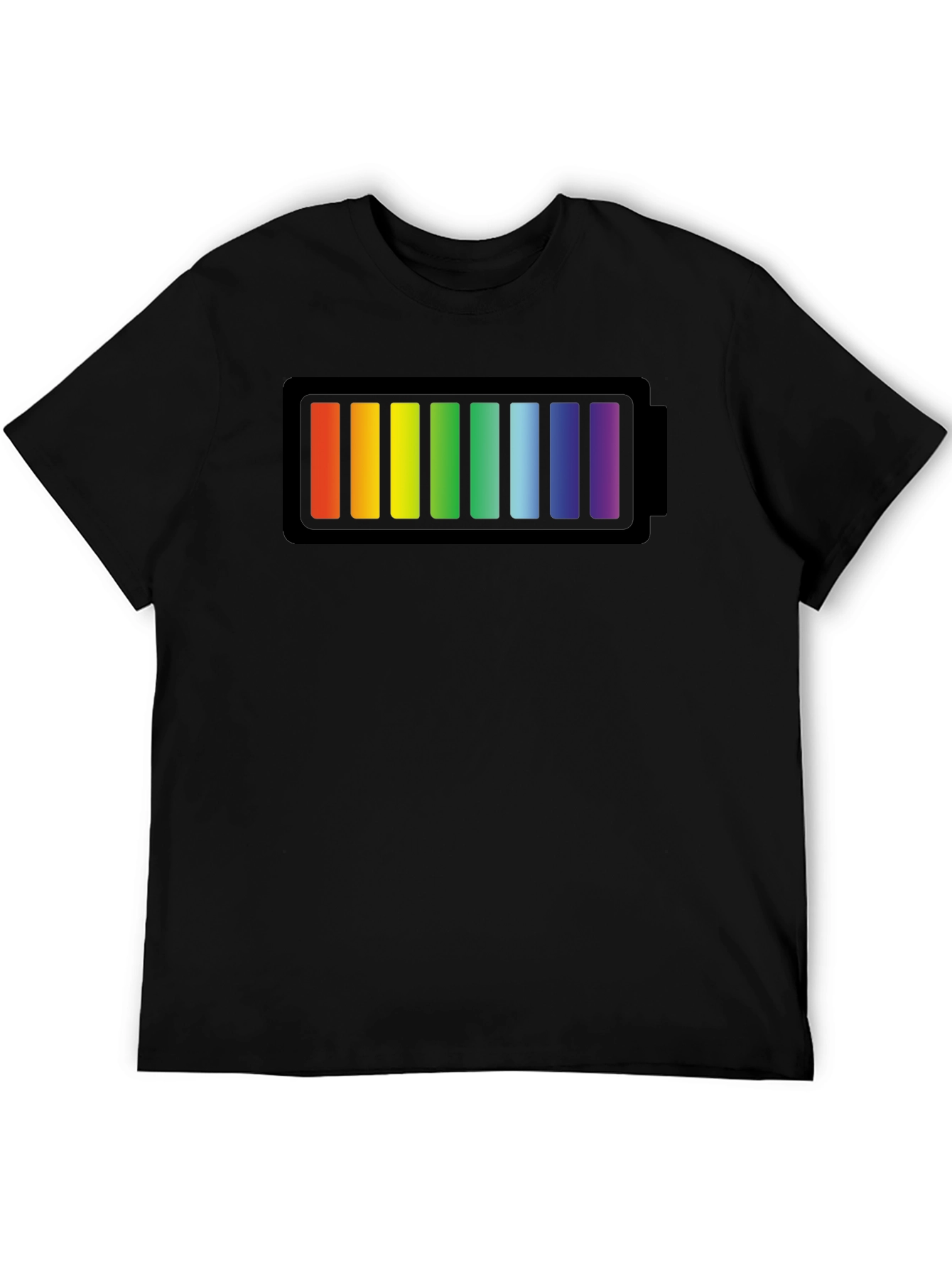 Rainbow Battery Graphic Black T-Shirt