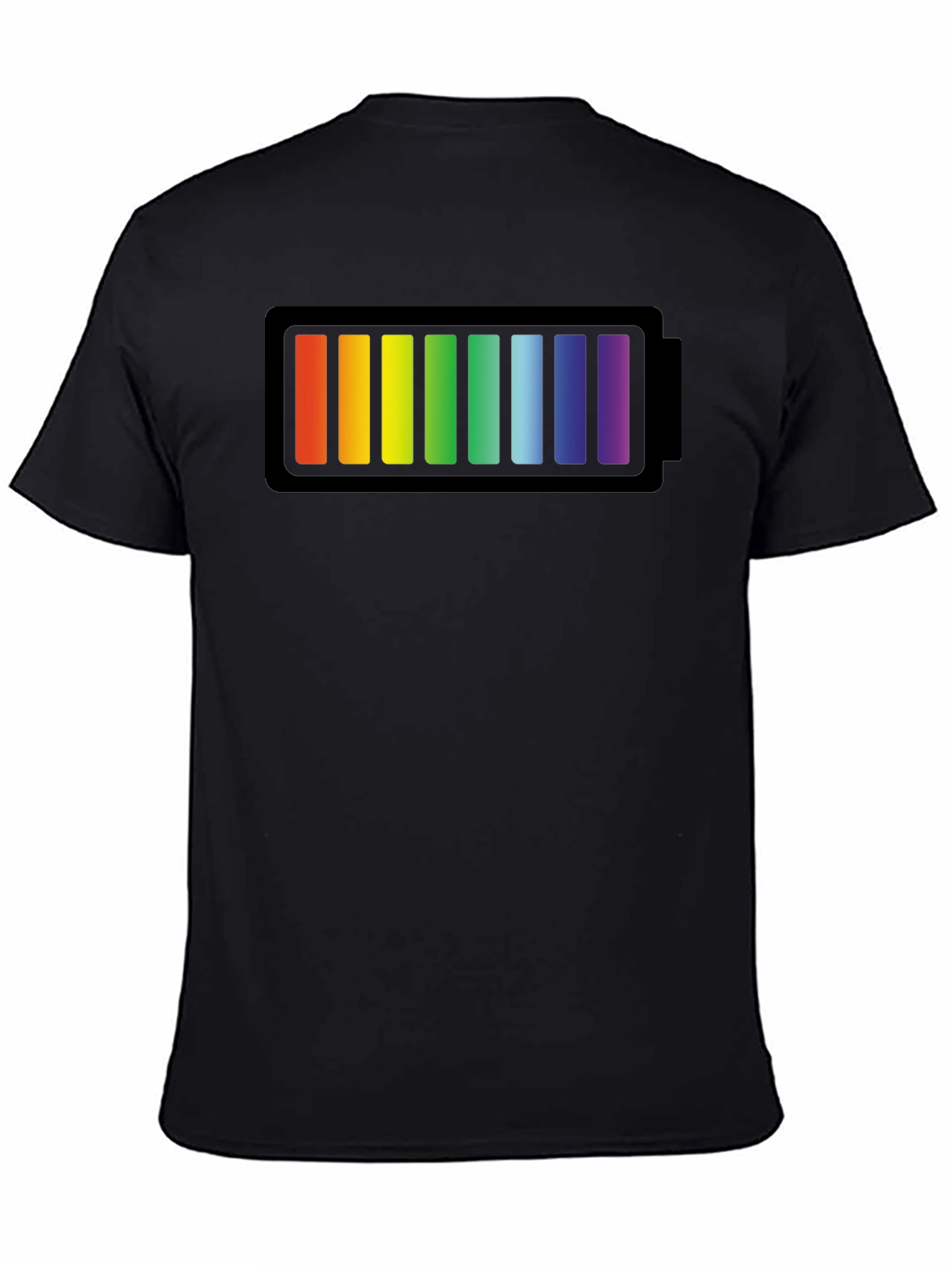 Rainbow Battery Graphic Black T-Shirt