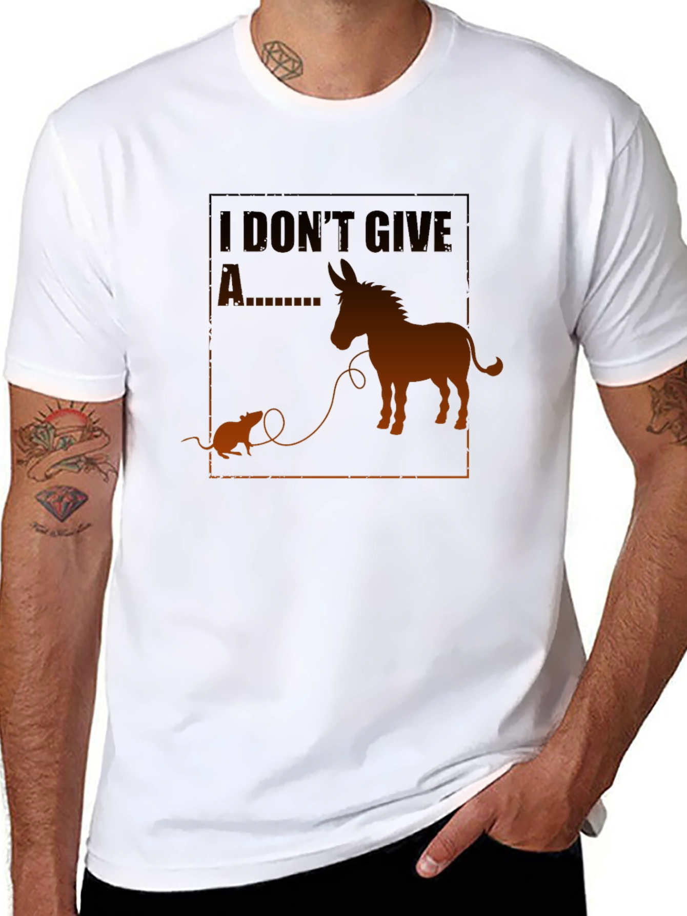 Funny I Dont Give A Rats Ass Graphic Tee