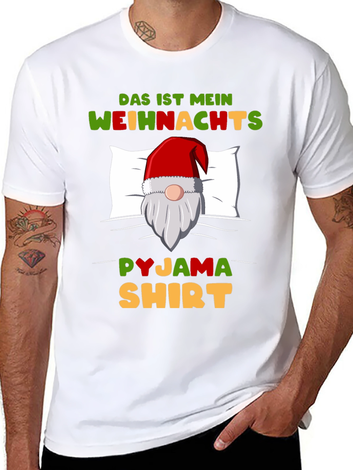 Funny Christmas Gnome Pyjama Shirt T-Shirt