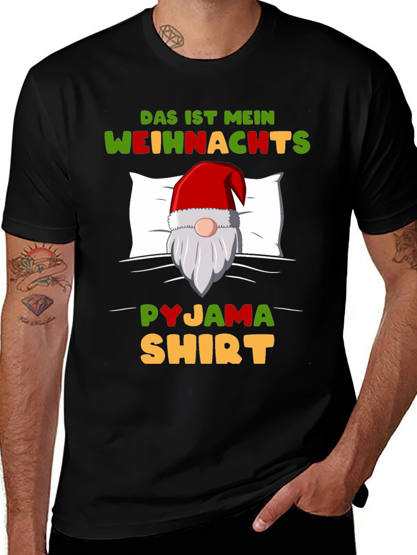 Funny Christmas Gnome Pyjama Shirt T-Shirt