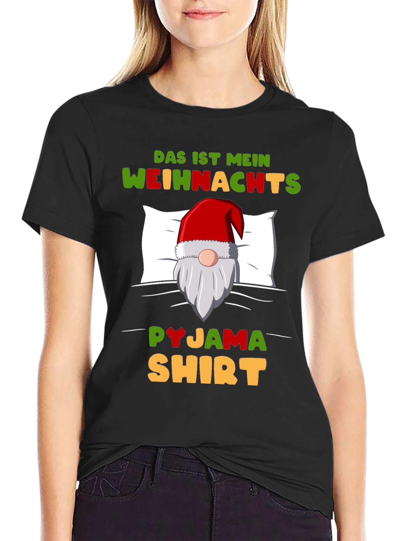 Funny Christmas Gnome Pyjama Shirt T-Shirt