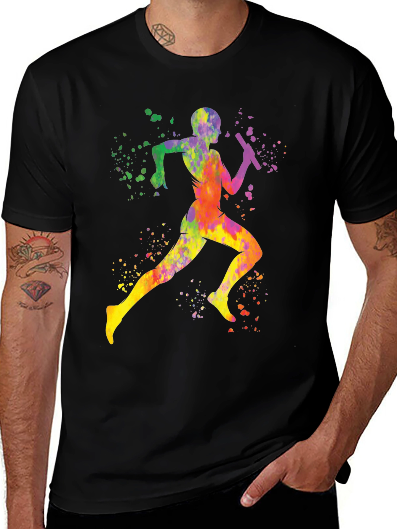 Colorful Runner Graphic T-Shirt