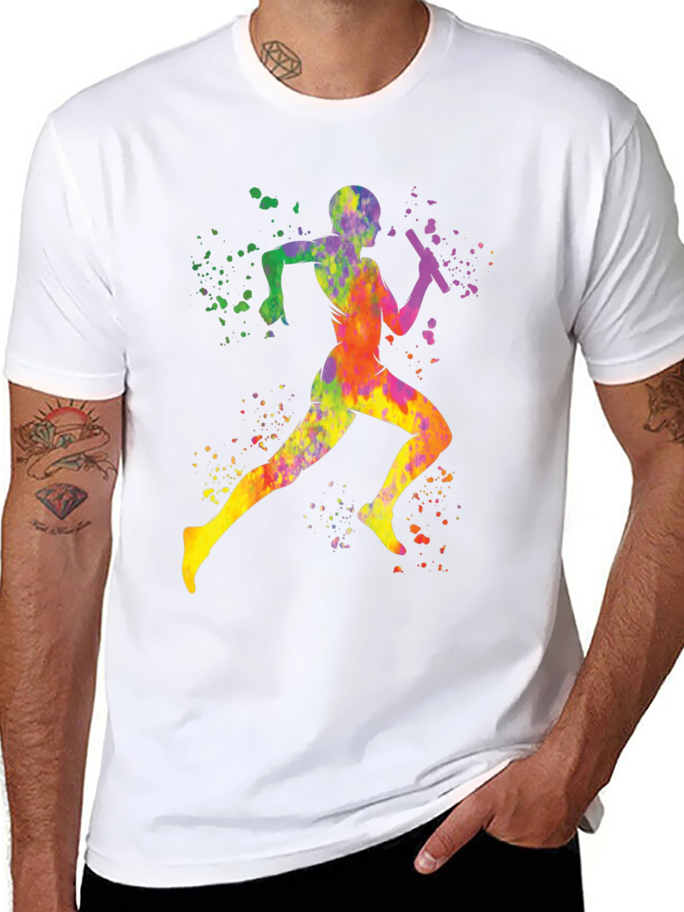 Colorful Runner Graphic T-Shirt