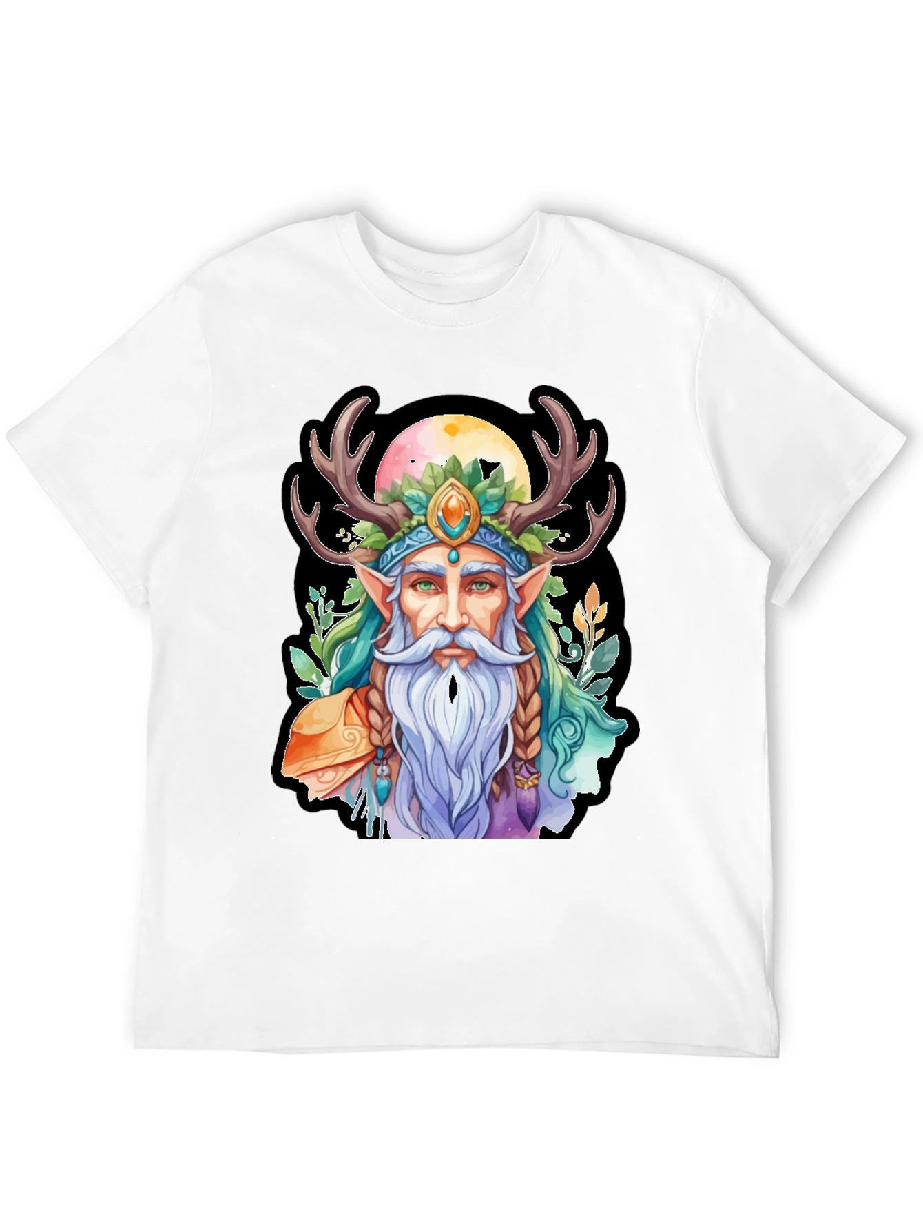 Whimsical Druid Graphic Tee - Black
