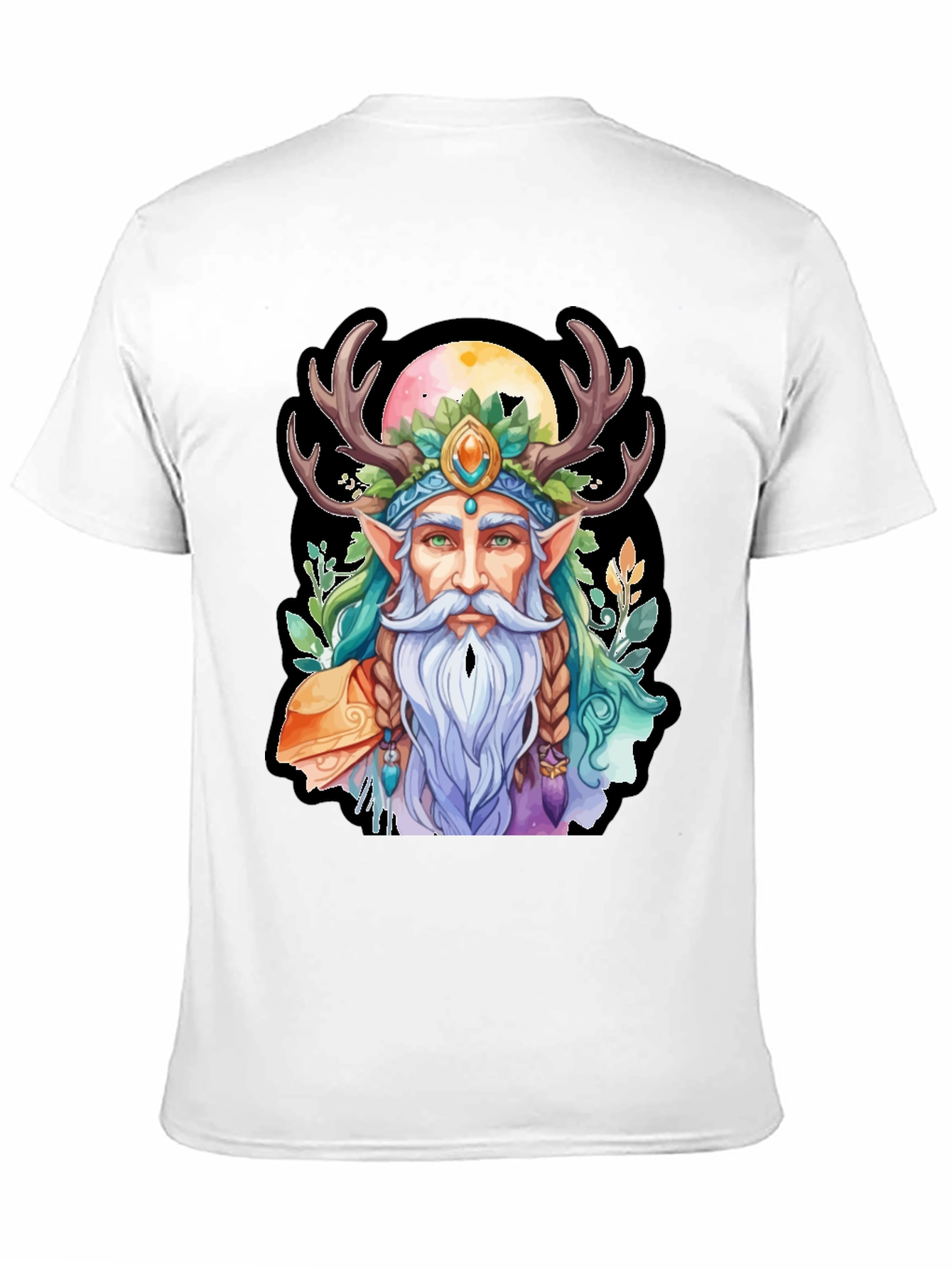 Whimsical Druid Graphic Tee - Black