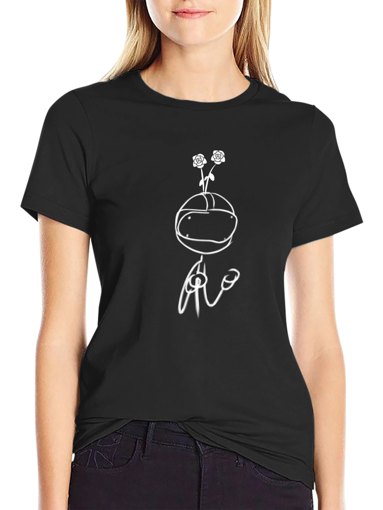 Astronaut Roses Graphic Tee - Unique Design