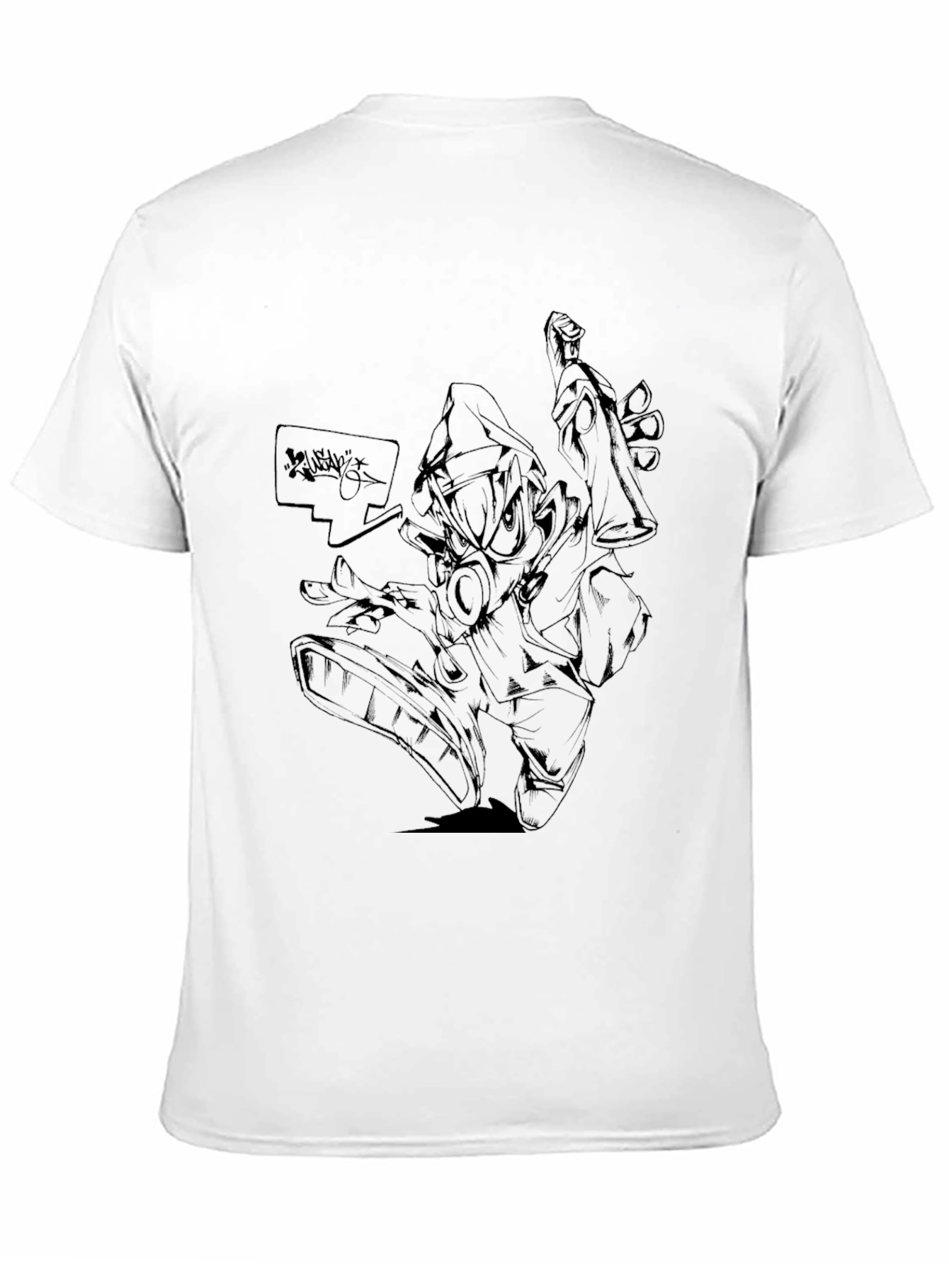 Graphic Print Black Tee