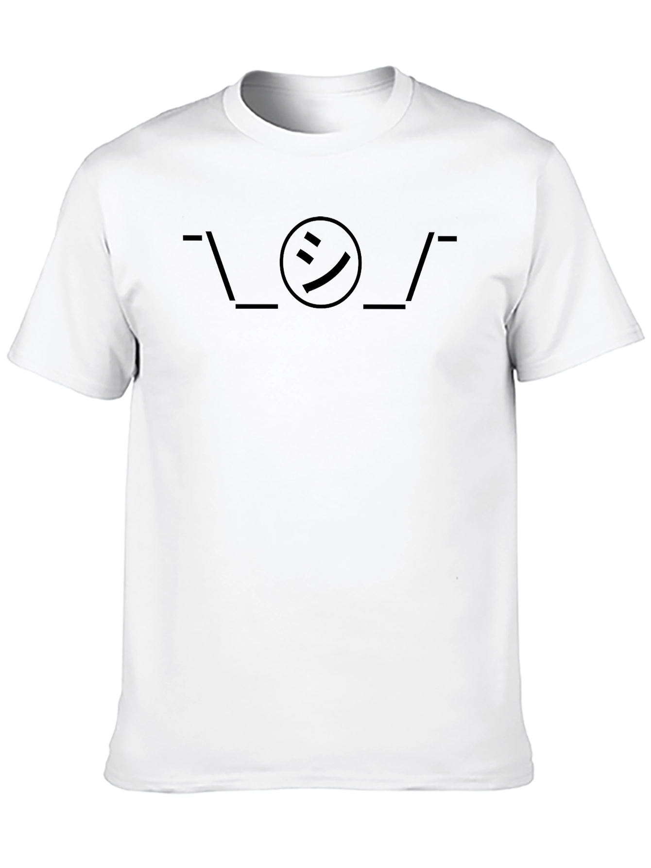 Shrug Emoji Graphic Tee - Black Casual T-Shirt