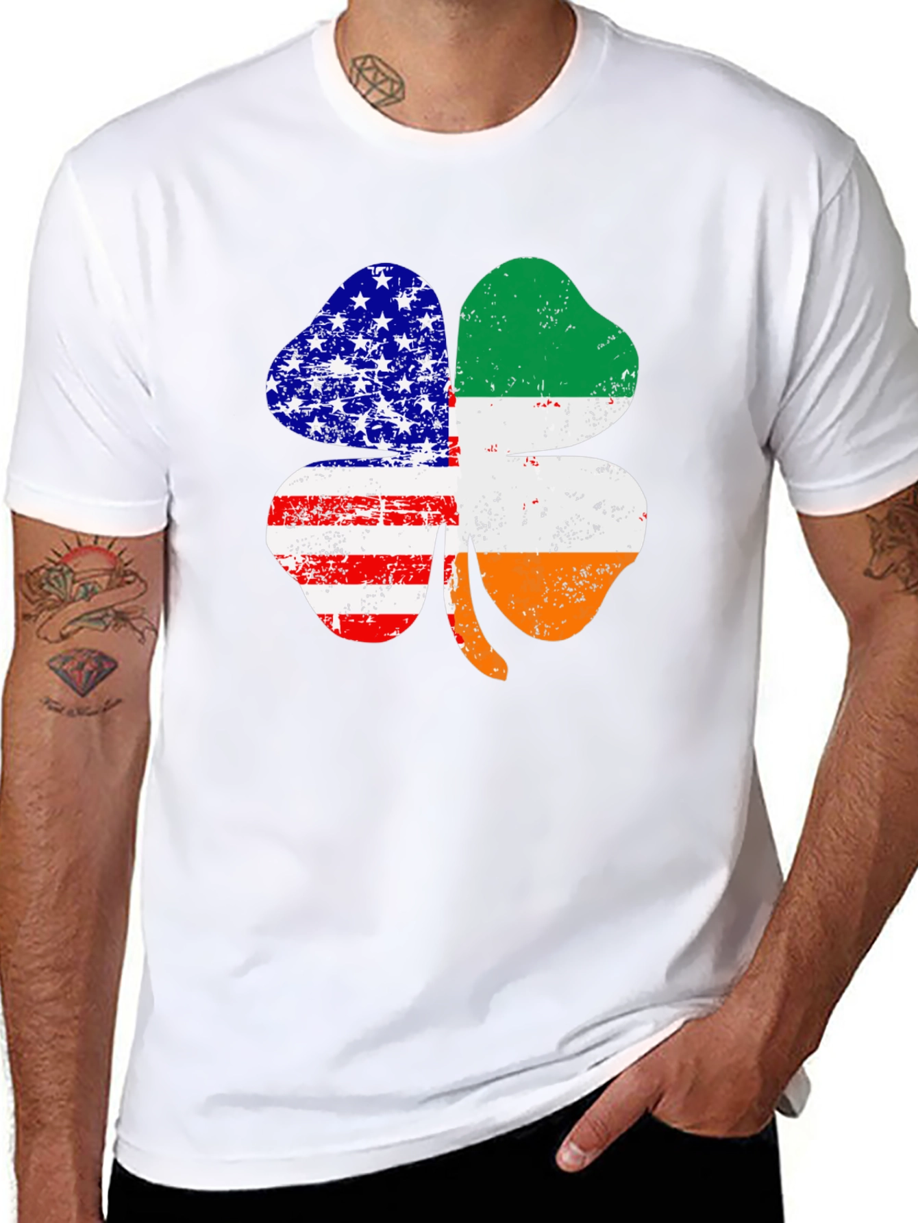 USA Ireland Clover Graphic Tee