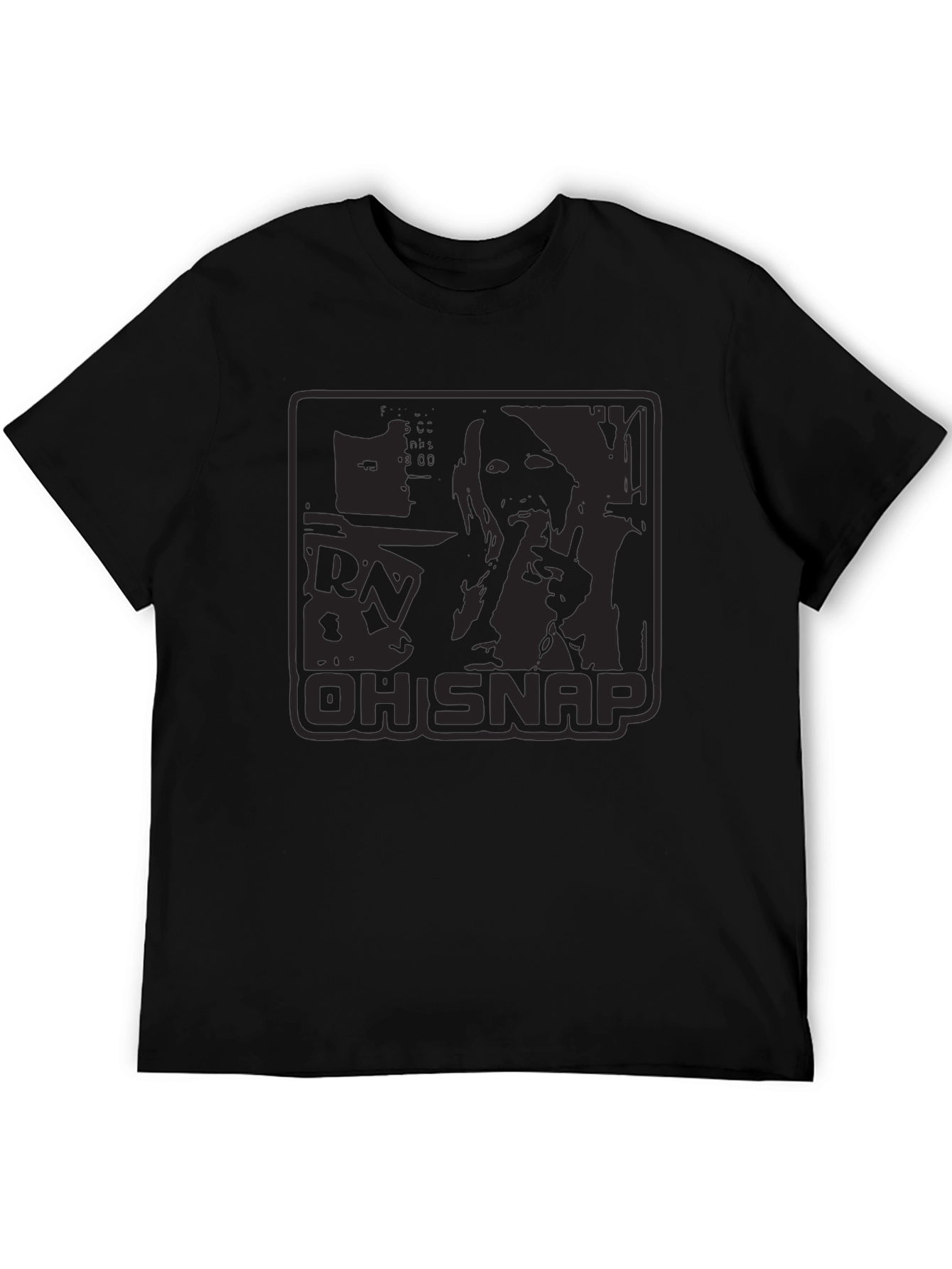 Mens Oh Snap Graphic Print Black T-Shirt
