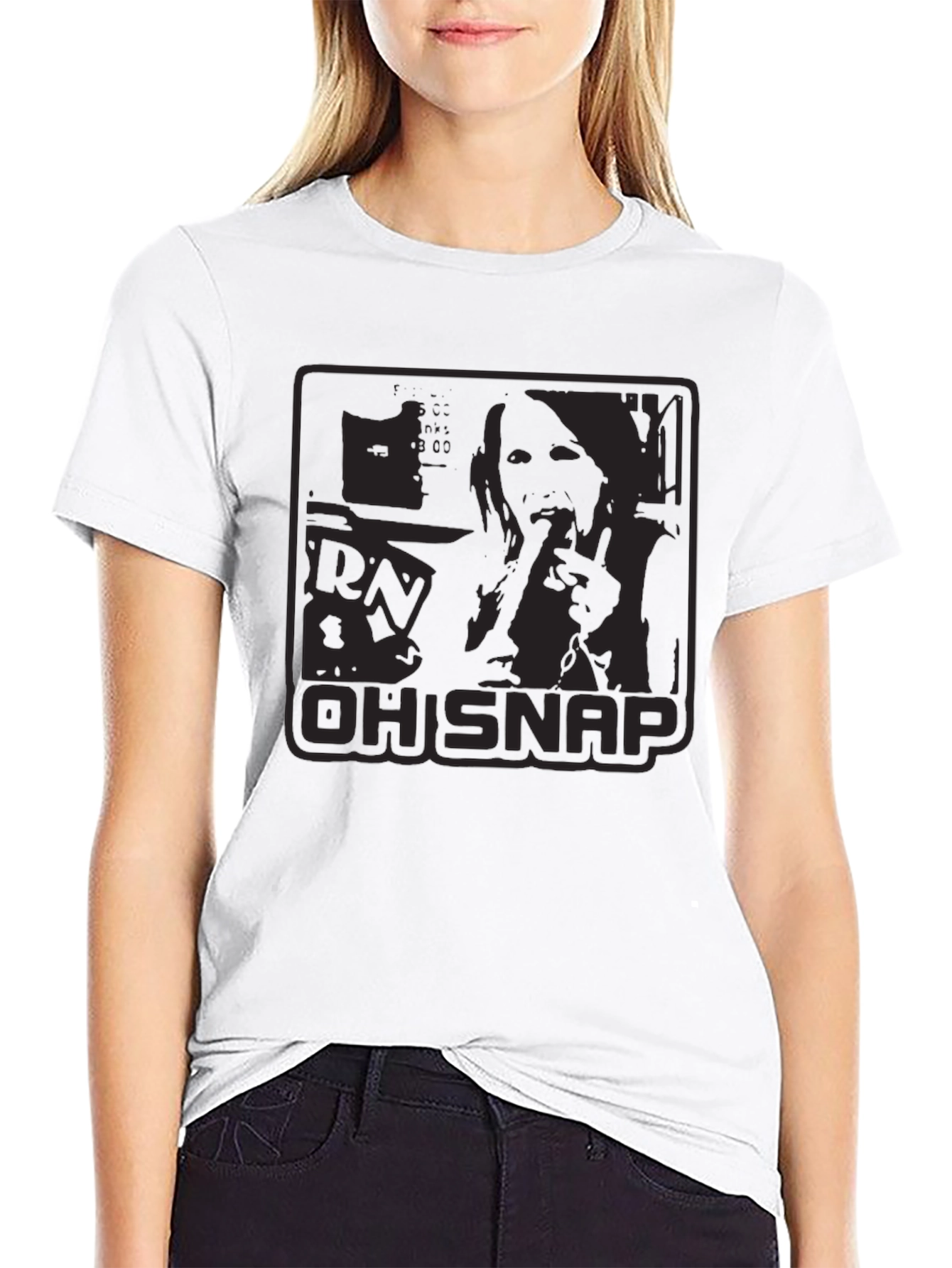 Mens Oh Snap Graphic Print Black T-Shirt