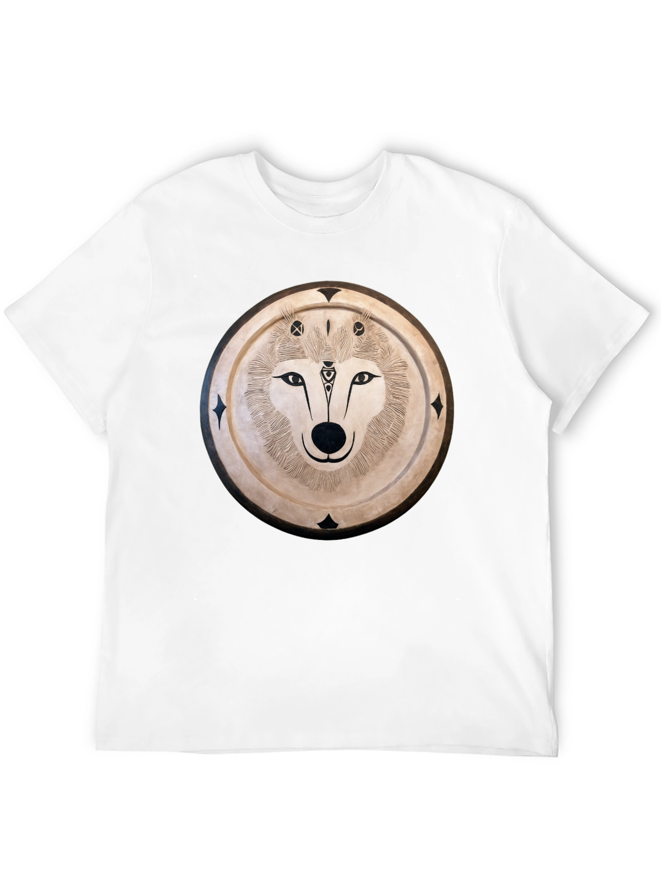 Wolf Mandala Graphic Tee - Mens Black T-Shirt