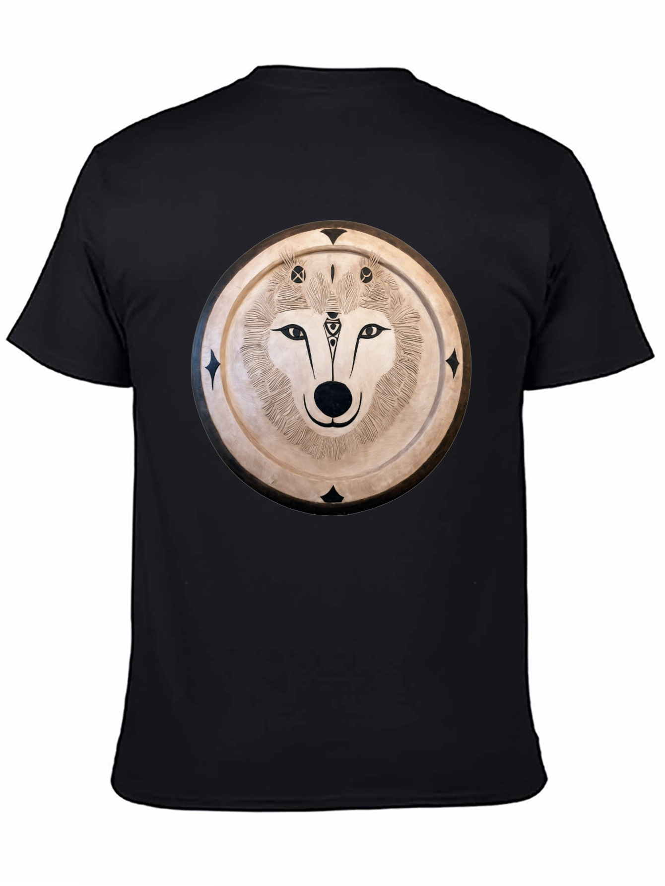 Wolf Mandala Graphic Tee - Mens Black T-Shirt