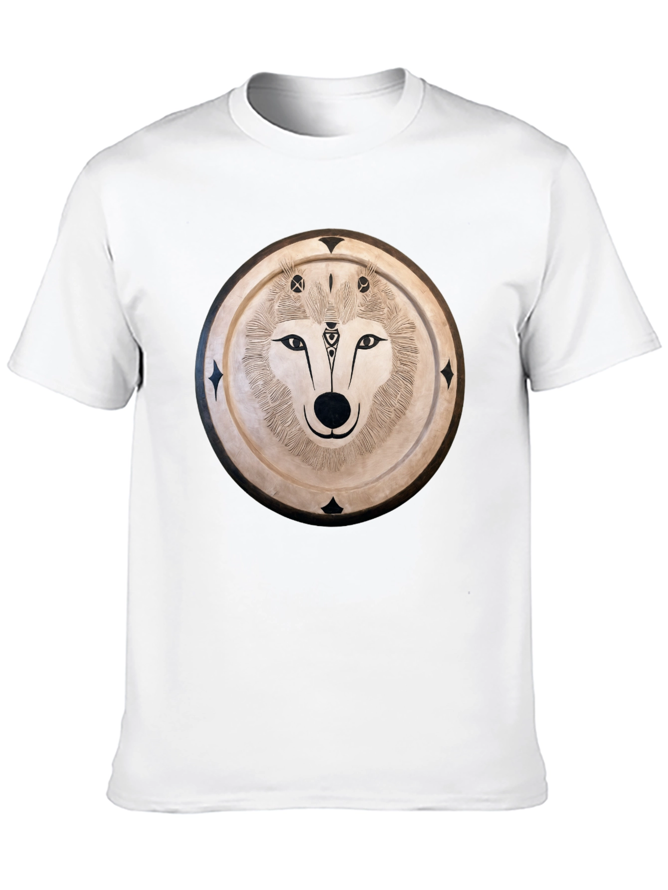 Wolf Mandala Graphic Tee - Mens Black T-Shirt