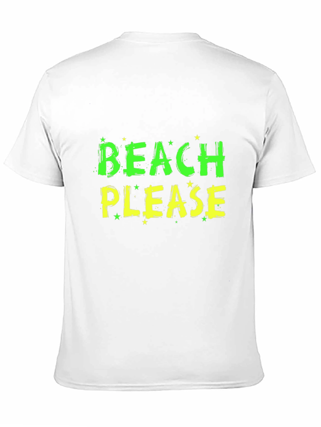 Beach Please Graphic Tee - Black Cotton T-Shirt