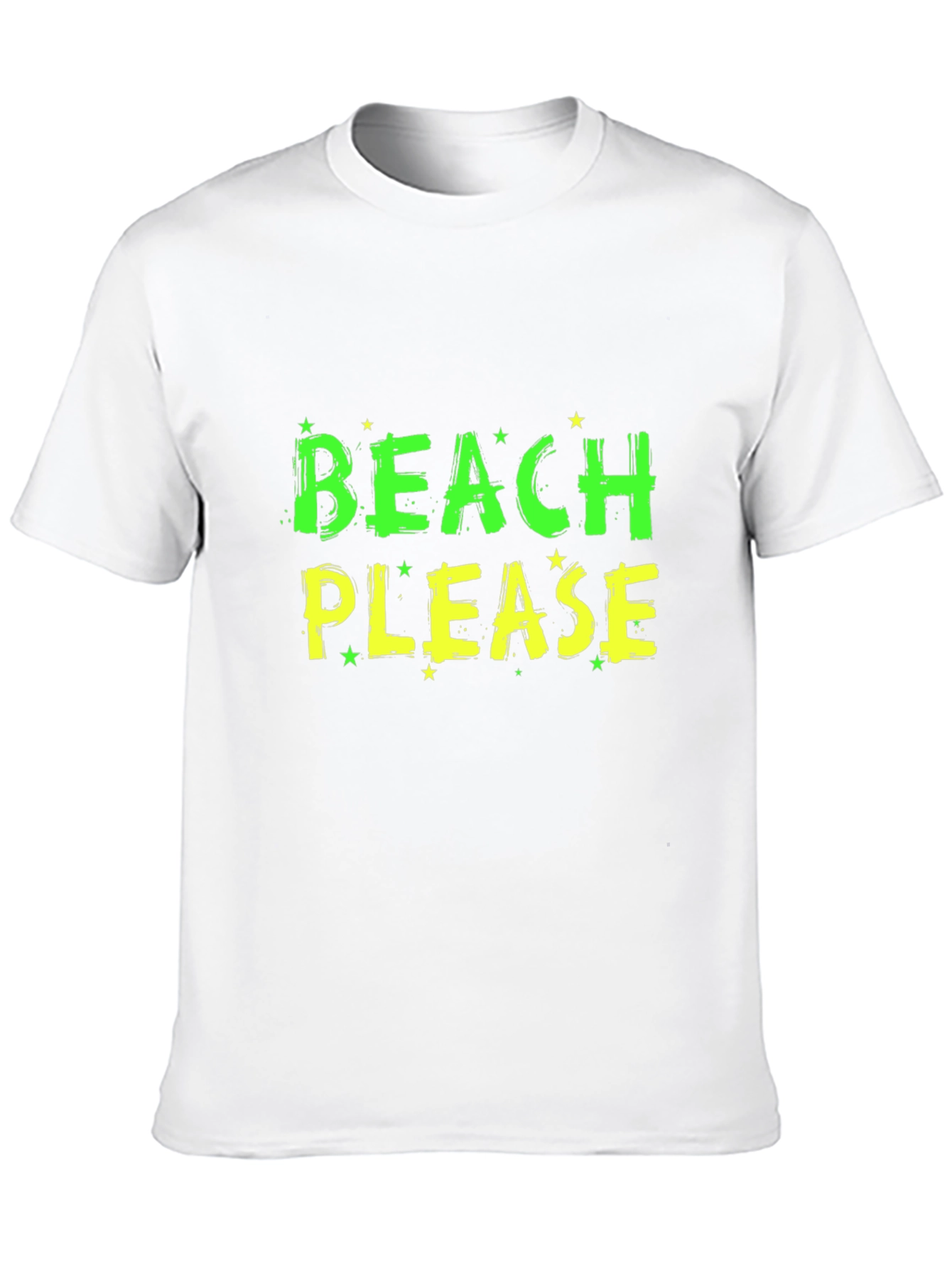 Beach Please Graphic Tee - Black Cotton T-Shirt