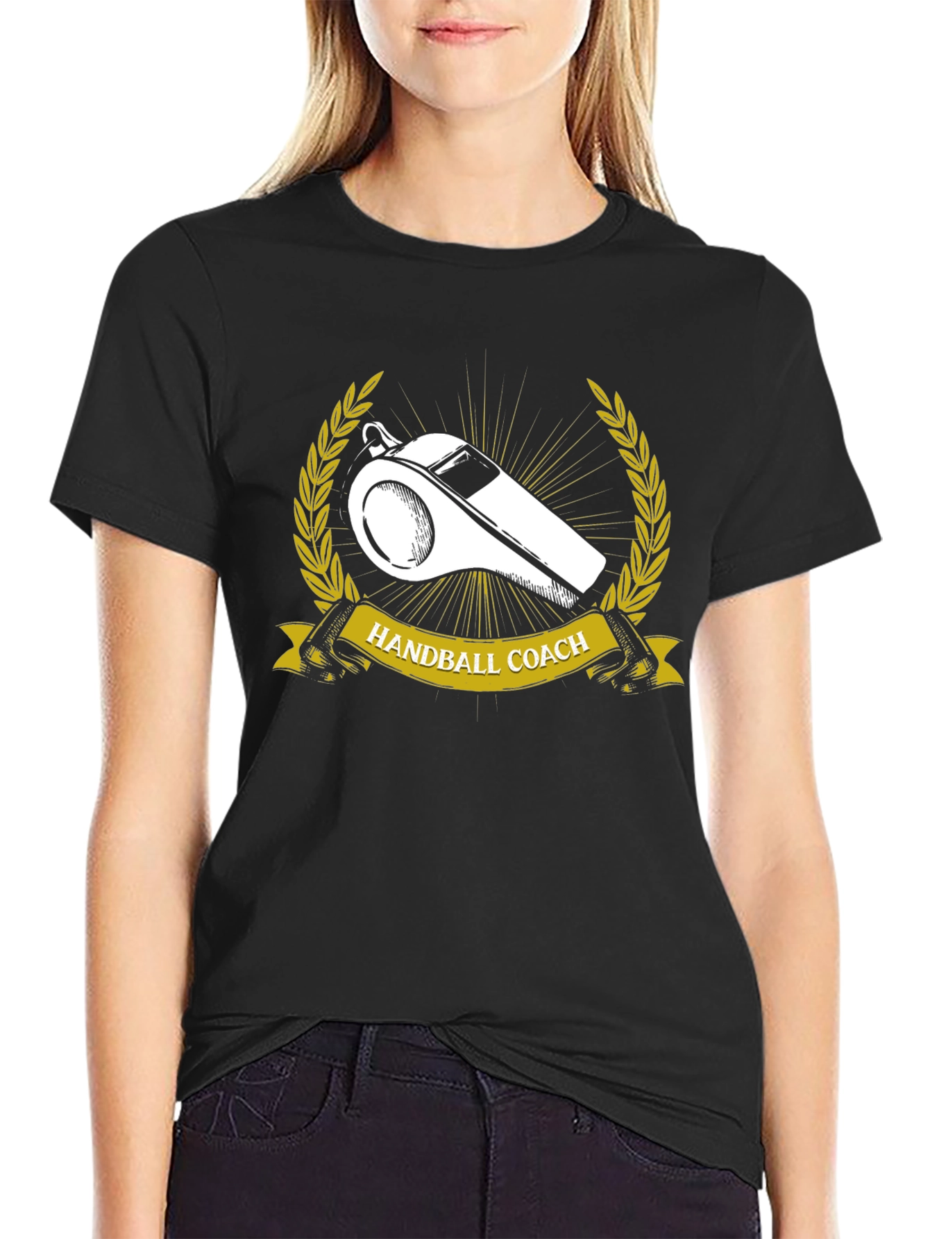 Handball Coach T-Shirt Whistle Graphic Tee