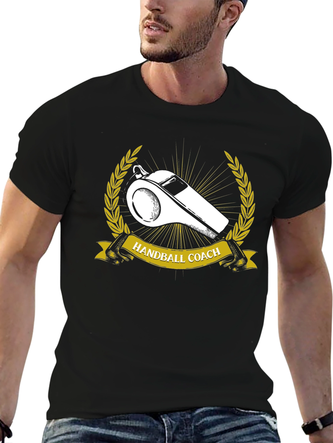 Handball Coach T-Shirt Whistle Graphic Tee
