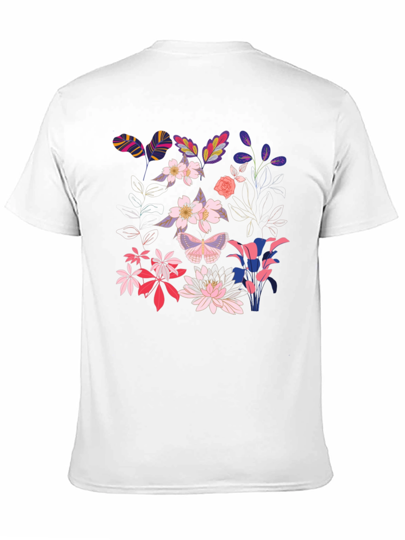 Floral Print Black T-Shirt for Men