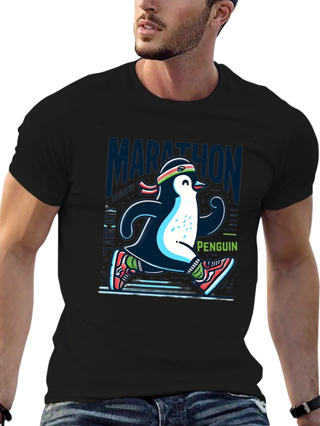 Marathon Penguin Running T-Shirt