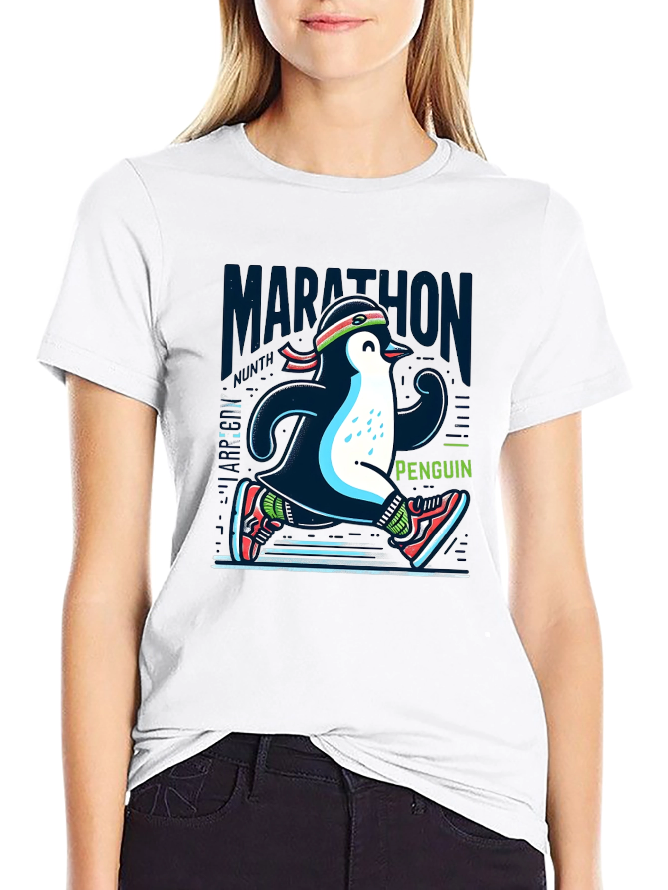 Marathon Penguin Running T-Shirt
